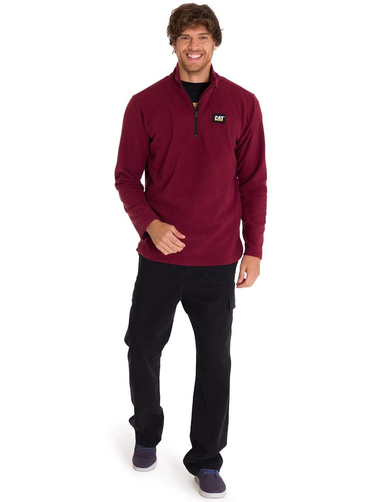 Polar Microfleece Quarter Zip Hombre Burdeo-5