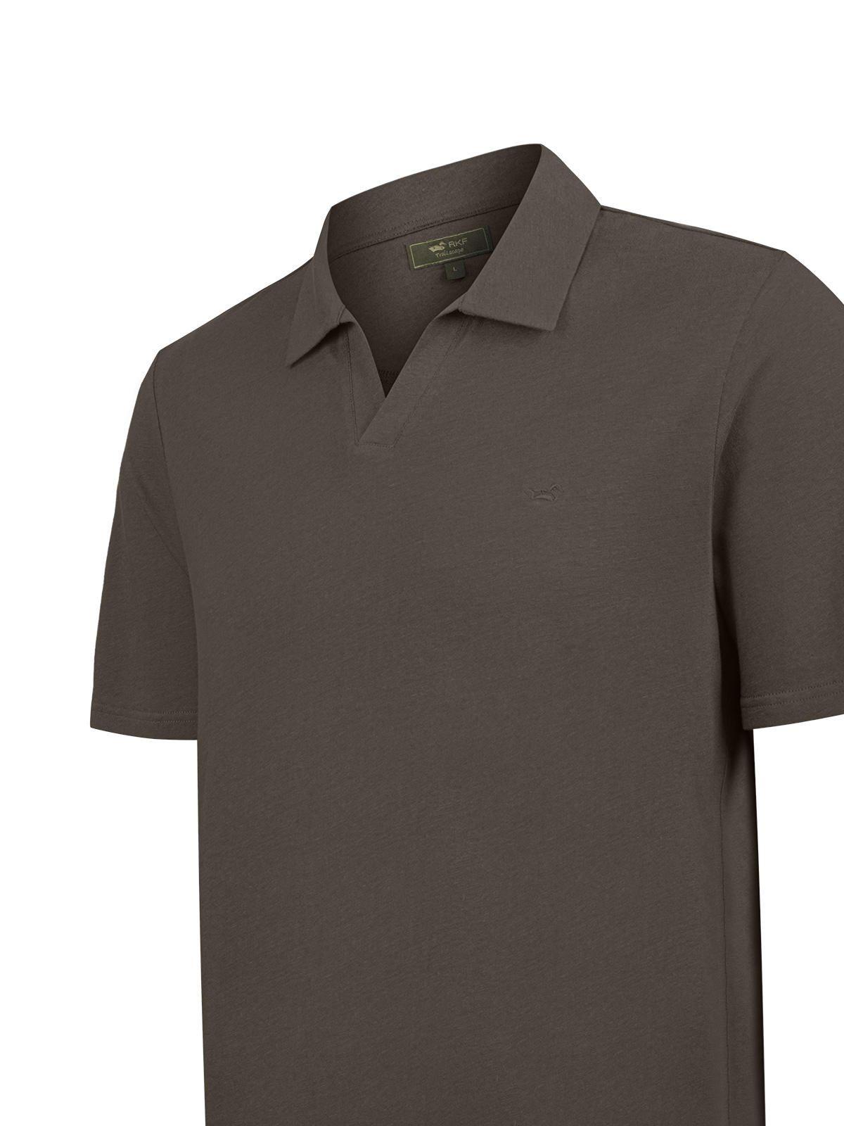 Polera Algodón Orgánico Hombre Vary Café-3