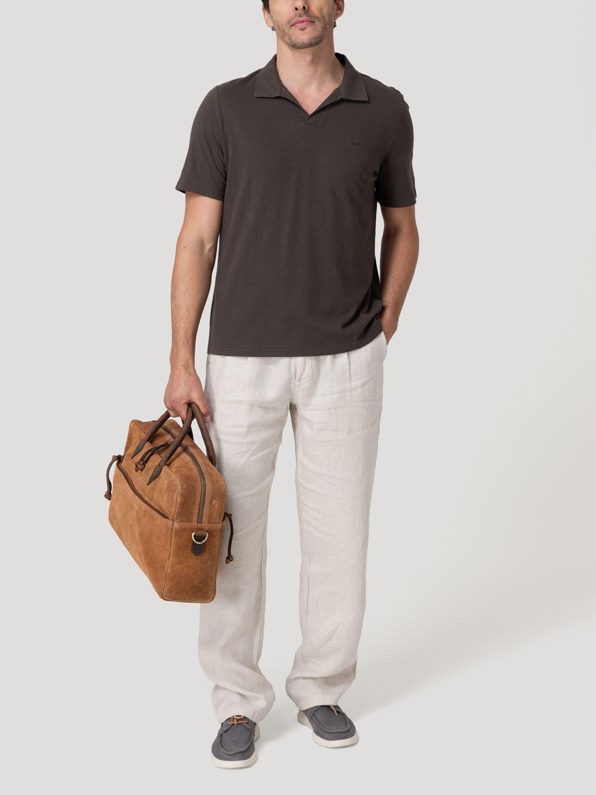 Polera Algodón Orgánico Hombre Vary Café-7