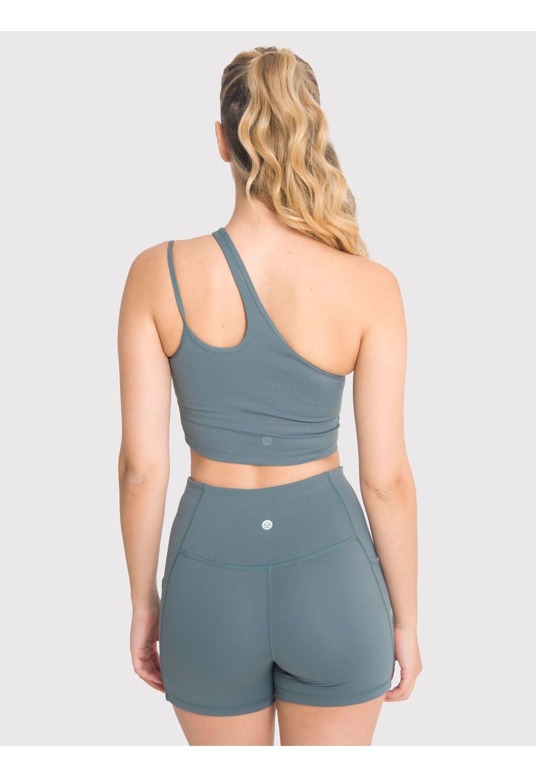 Peto asimétrico Mujer One Shoulder Verde-1