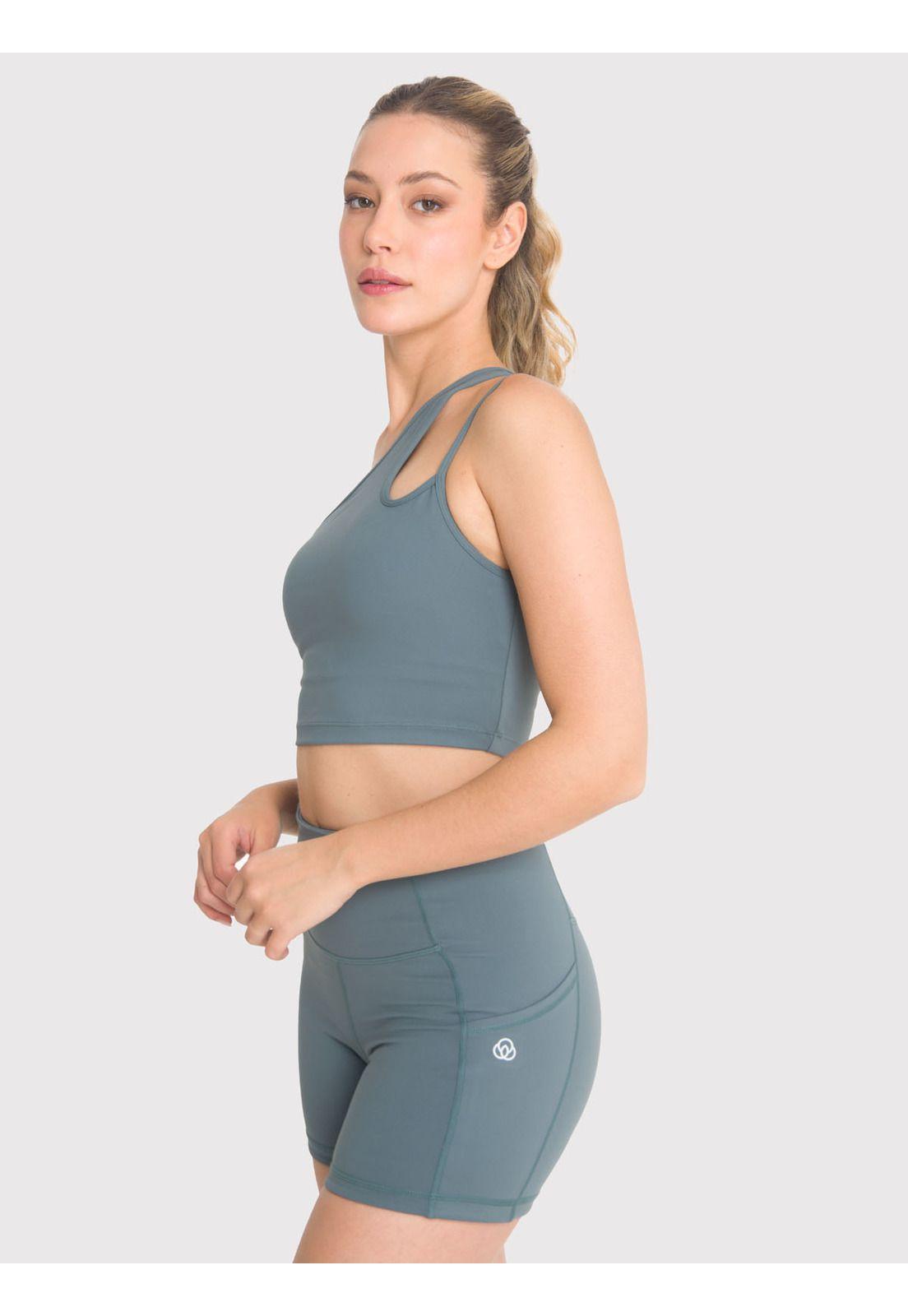 Peto asimétrico Mujer One Shoulder Verde-3