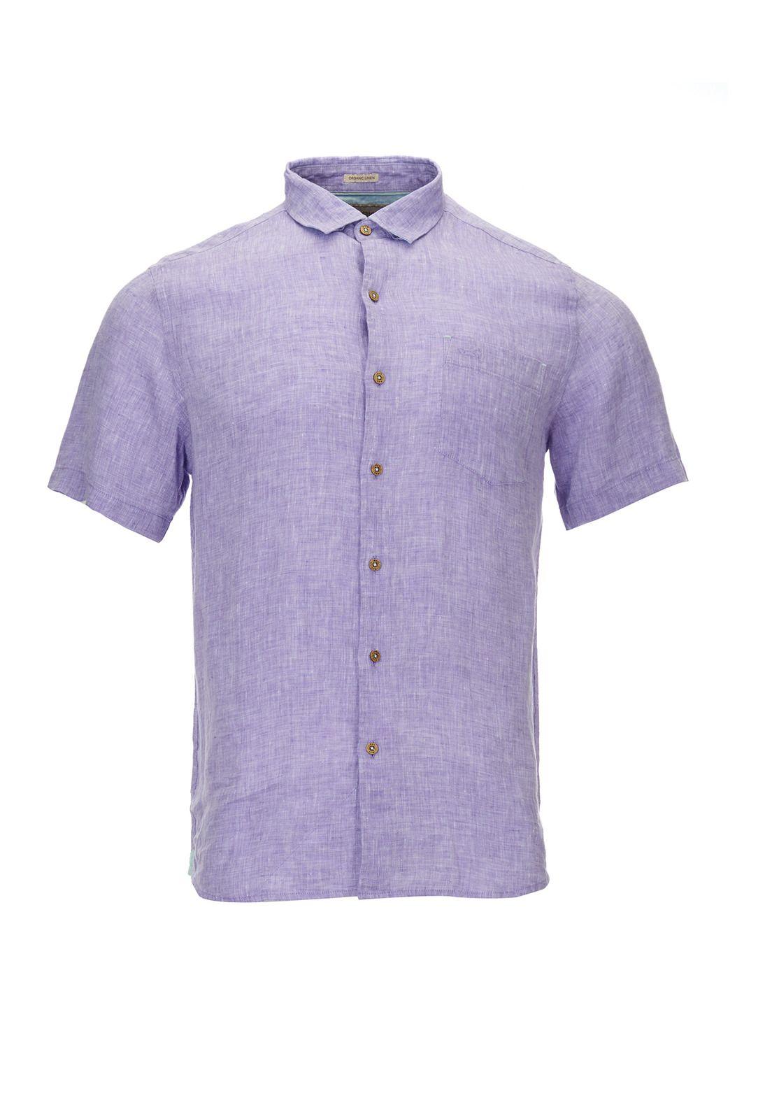 Camisa Lino Orgánico Hombre Linenshort Morado-0
