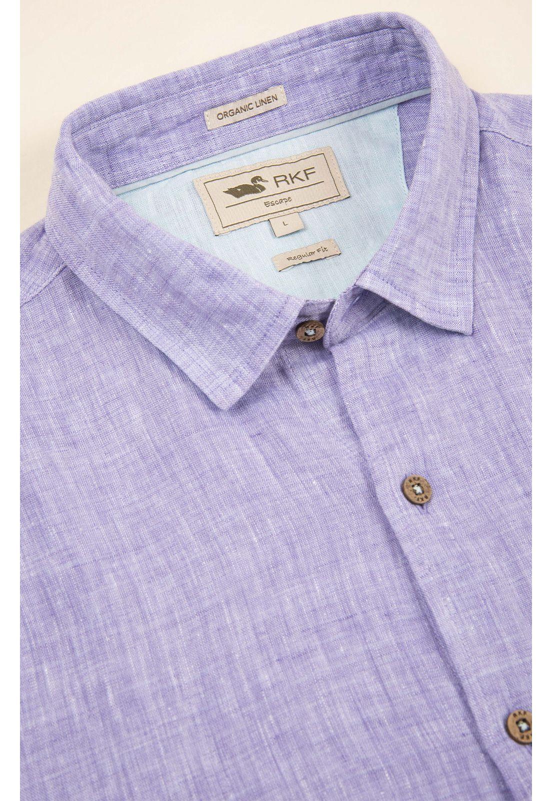 Camisa Lino Orgánico Hombre Linenshort Morado-1