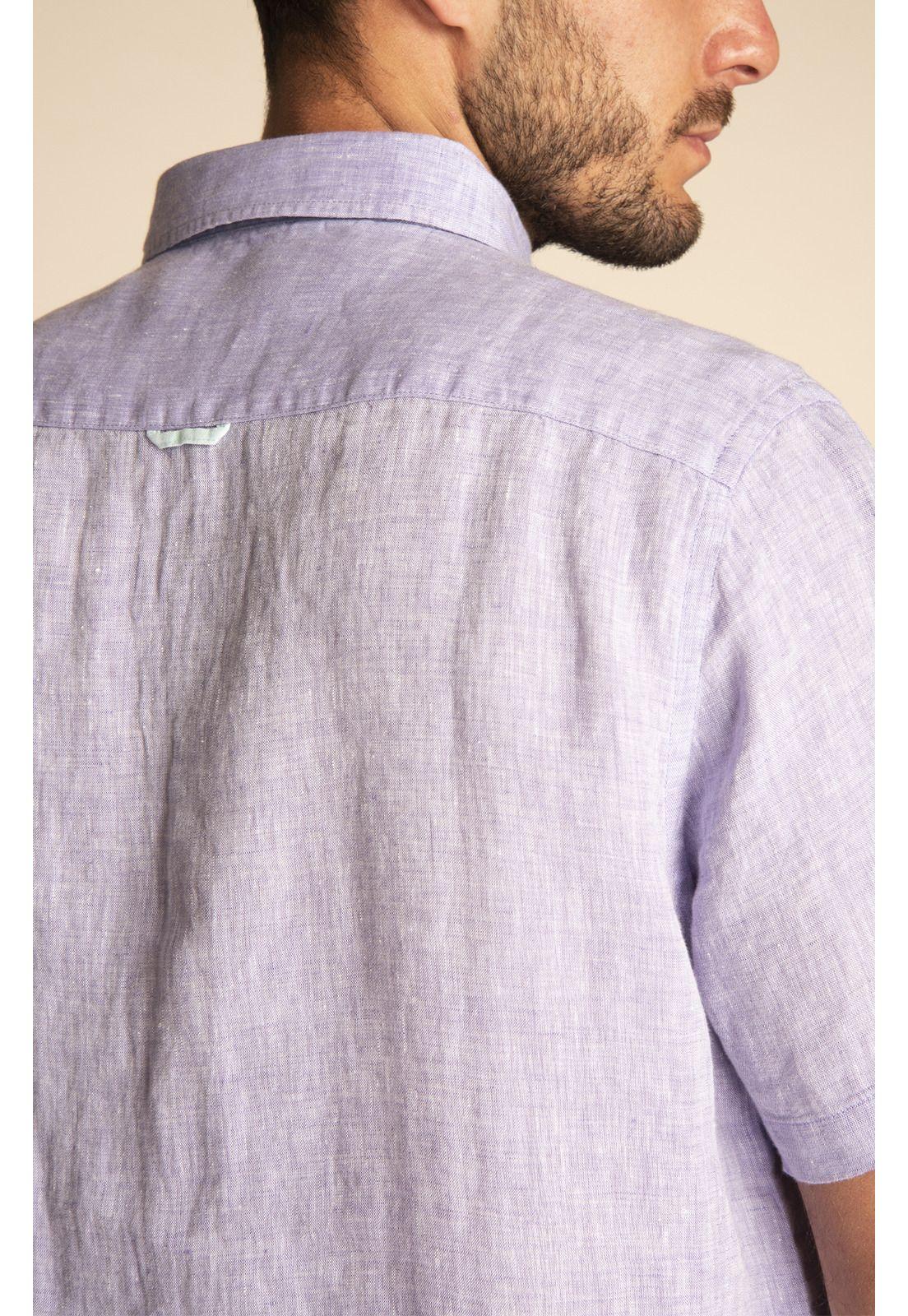 Camisa Lino Orgánico Hombre Linenshort Morado-4