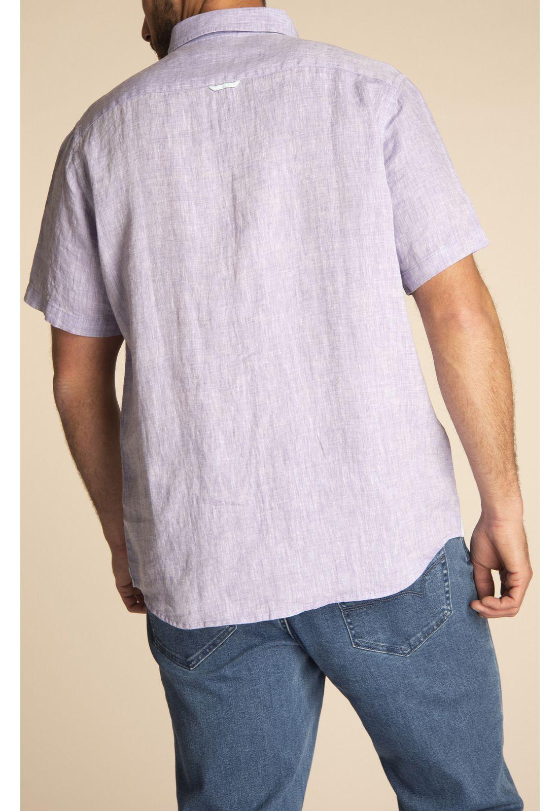 Camisa Lino Orgánico Hombre Linenshort Morado-6