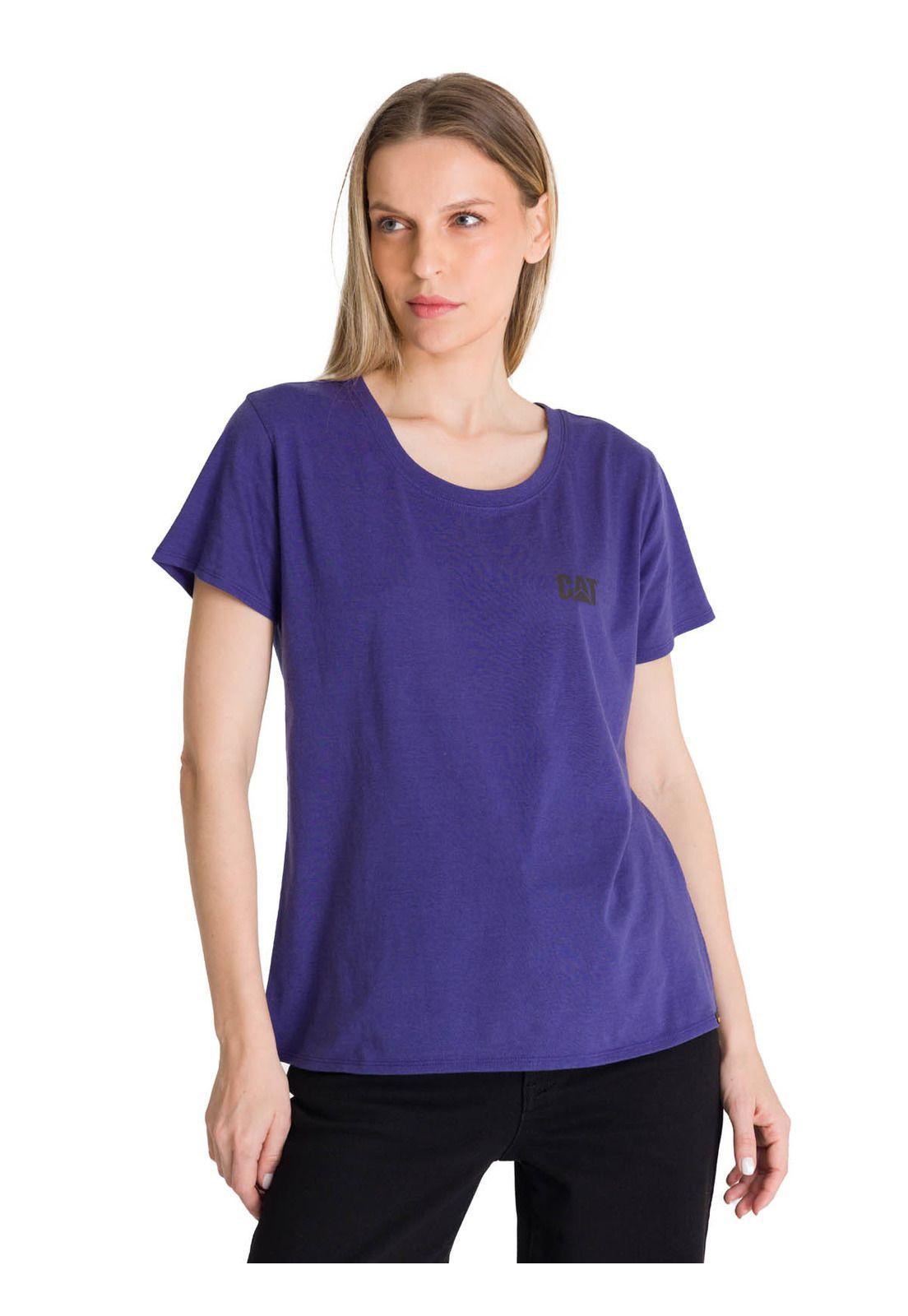 Polera Manga Corta Mujer Logo Azul-0
