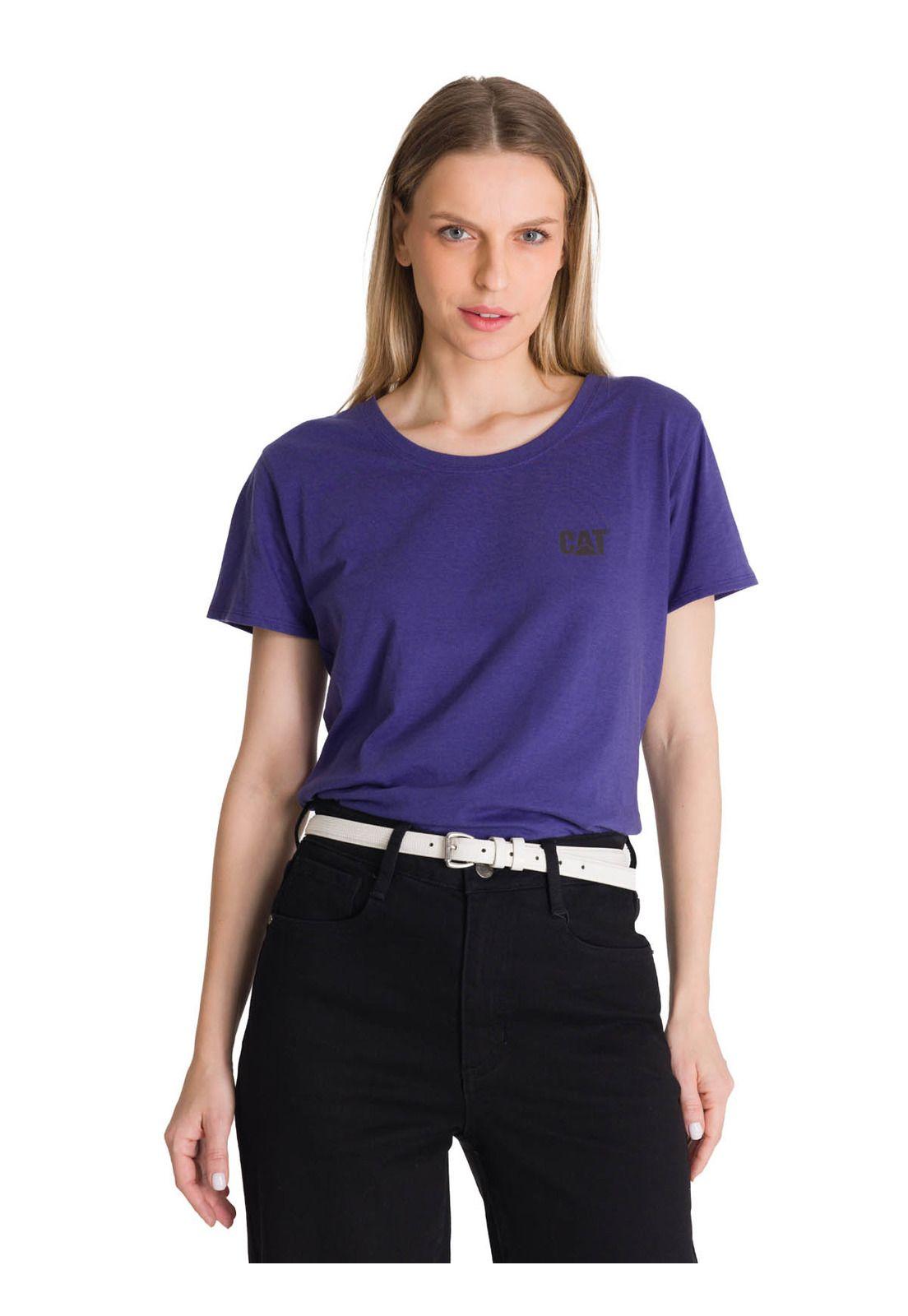 Polera Manga Corta Mujer Logo Azul-1