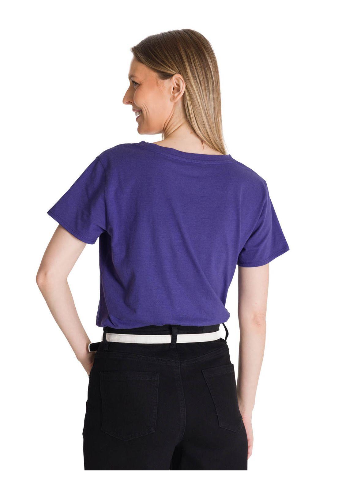Polera Manga Corta Mujer Logo Azul-3