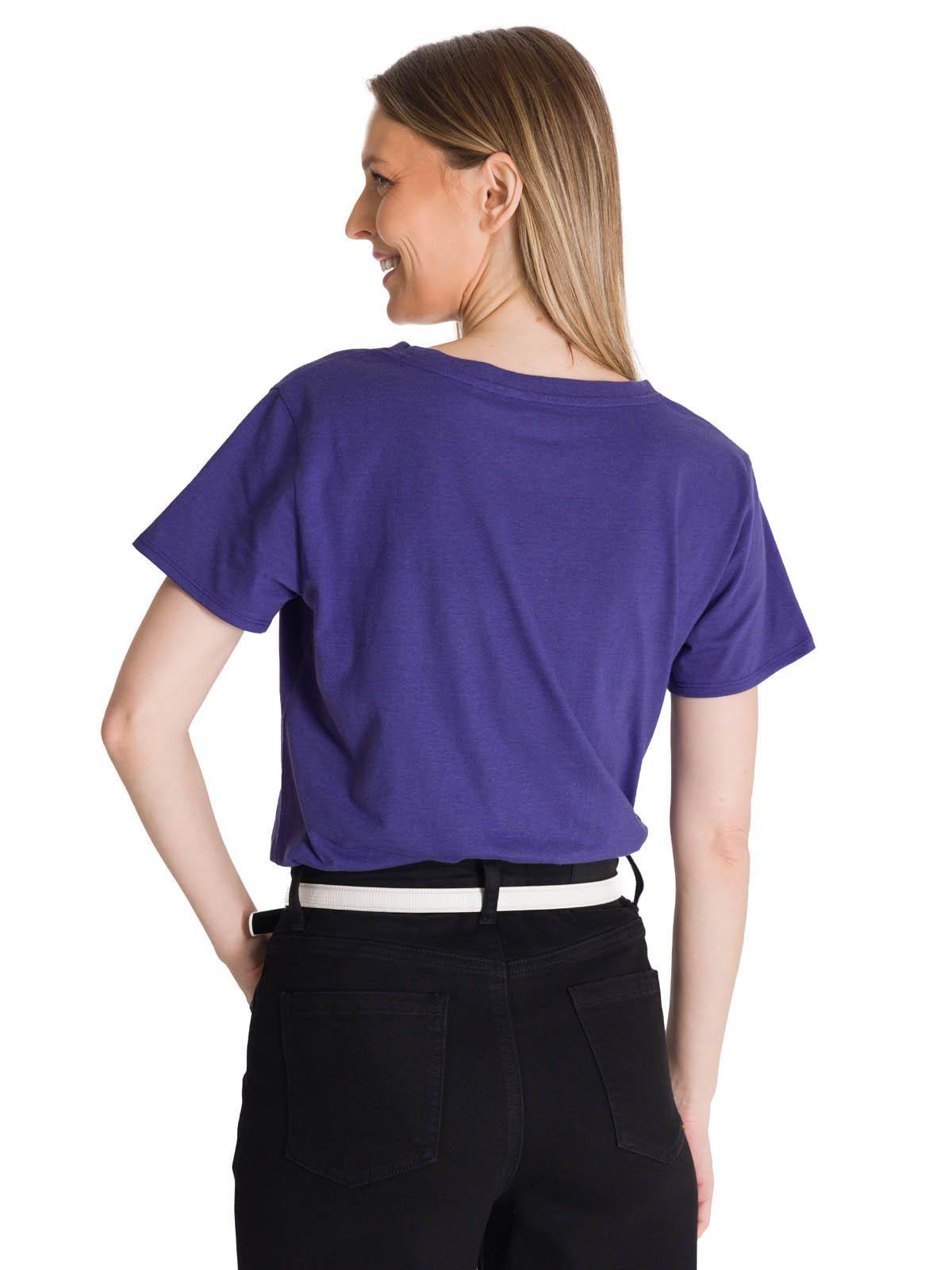 Polera Manga Corta Mujer Logo Azul-3