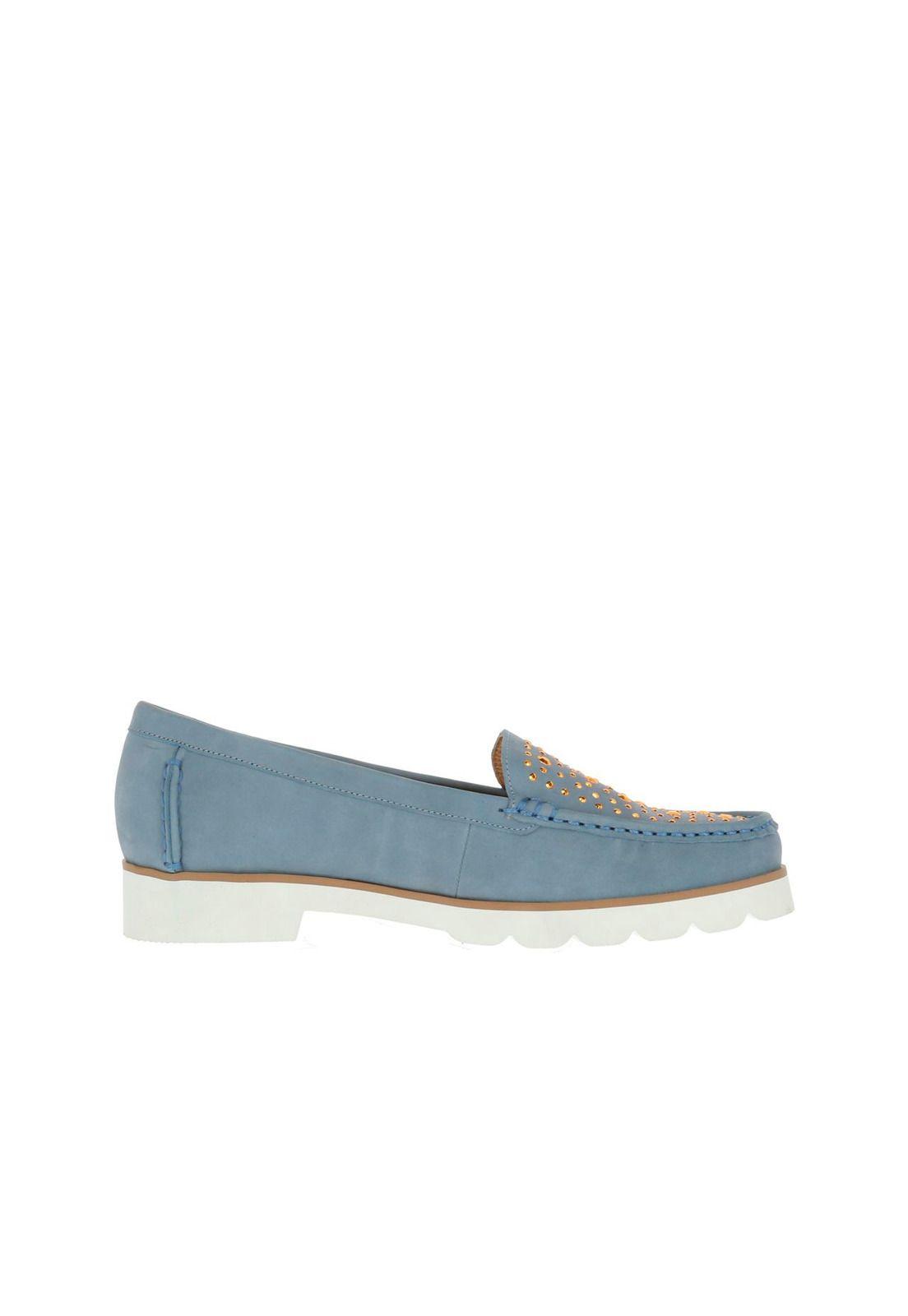 Mocasin Cuero Sandbar Azul-2