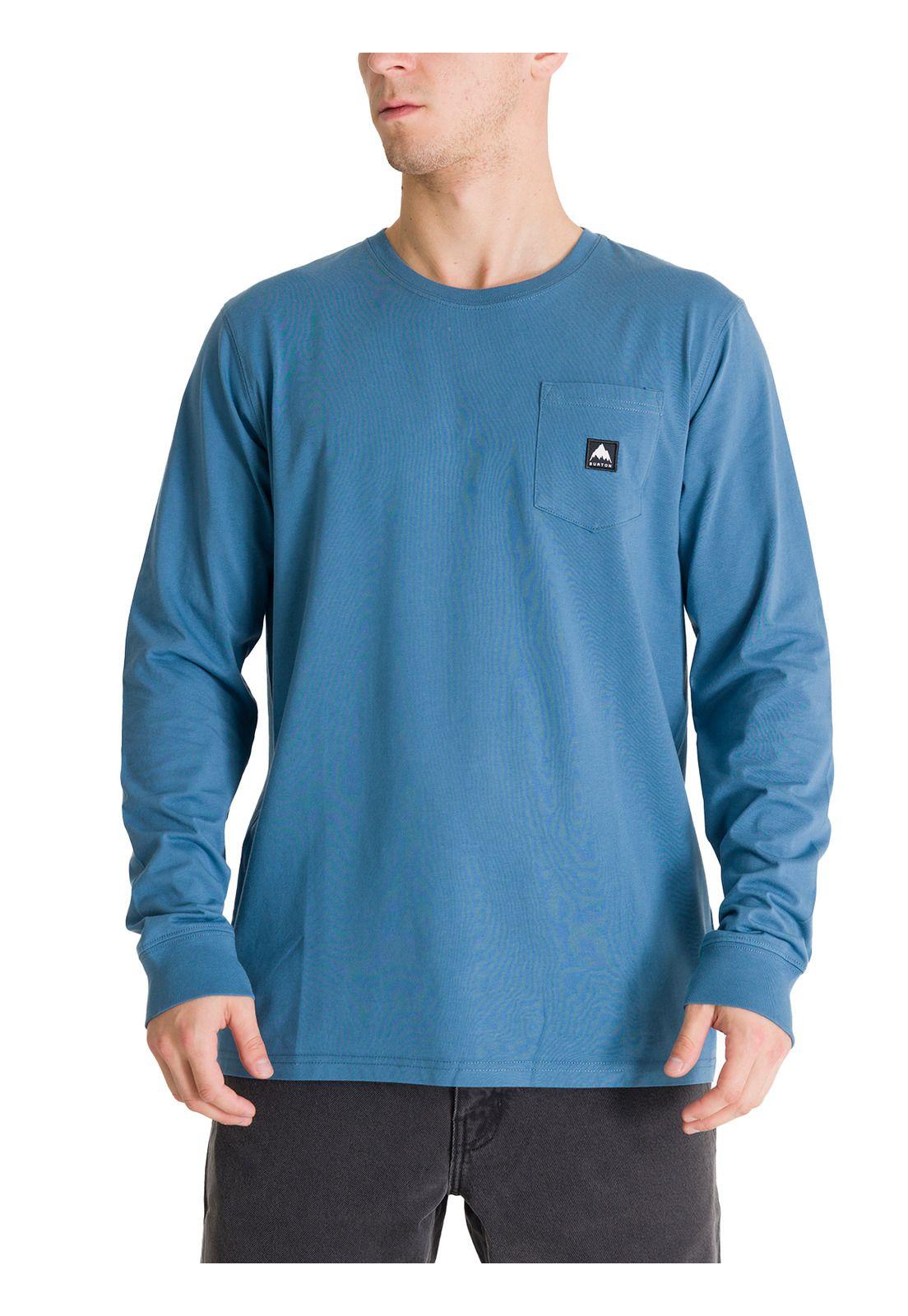 Polera Manga Larga Hombre Colfax Azul Burton-0