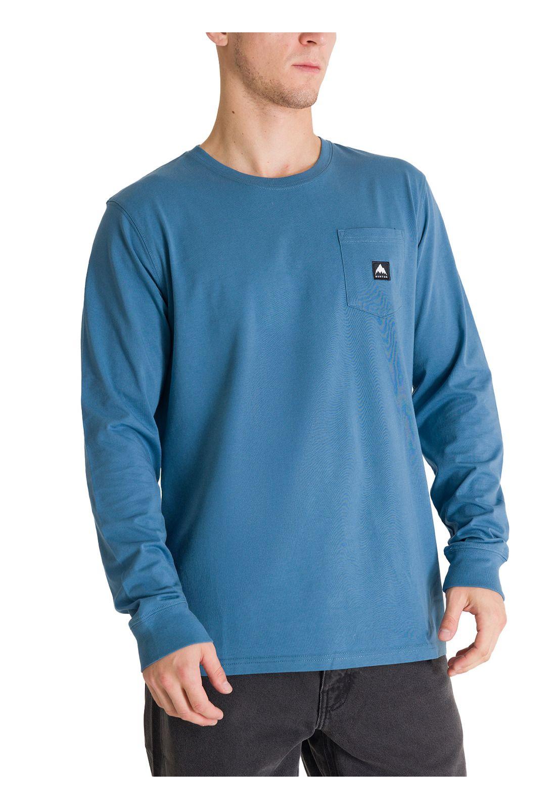 Polera Manga Larga Hombre Colfax Azul Burton-1