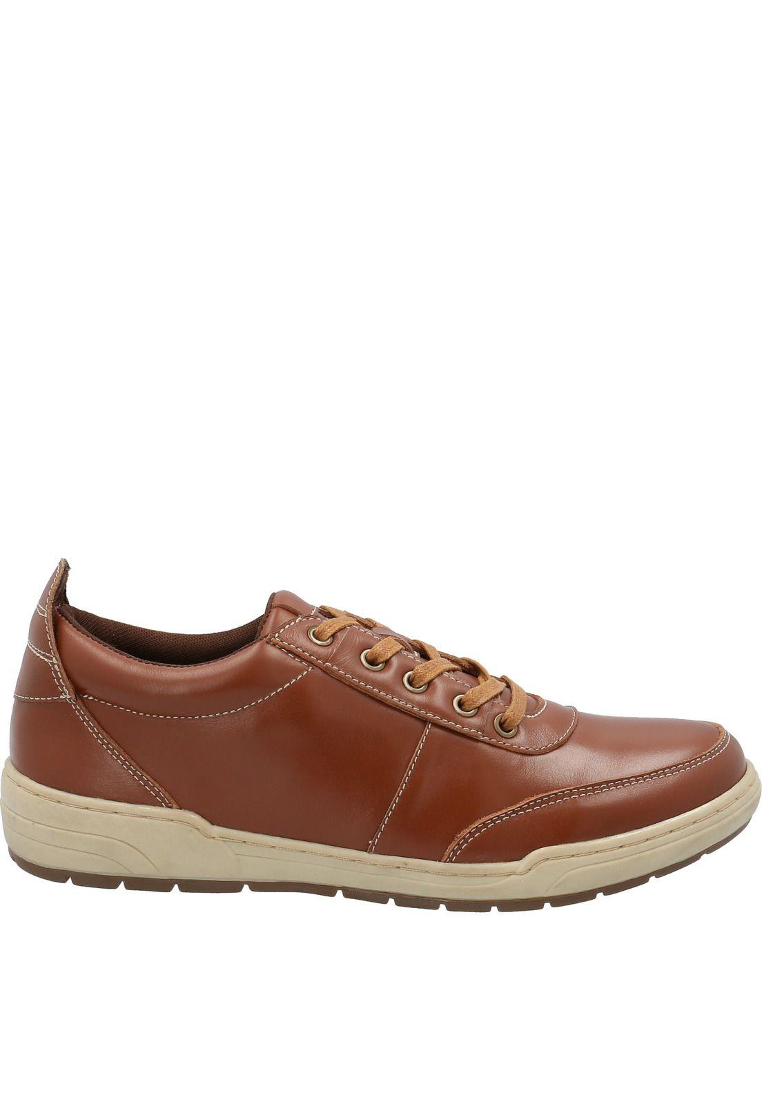 Zapatilla Cuero Hombre Draper Café-1