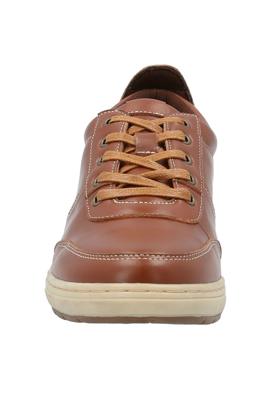Zapatilla Cuero Hombre Draper Café-2