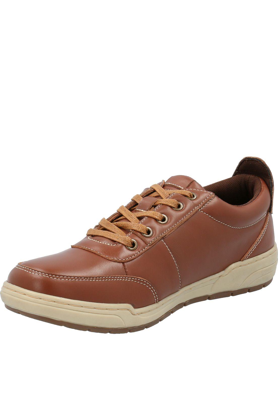 Zapatilla Cuero Hombre Draper Café-3