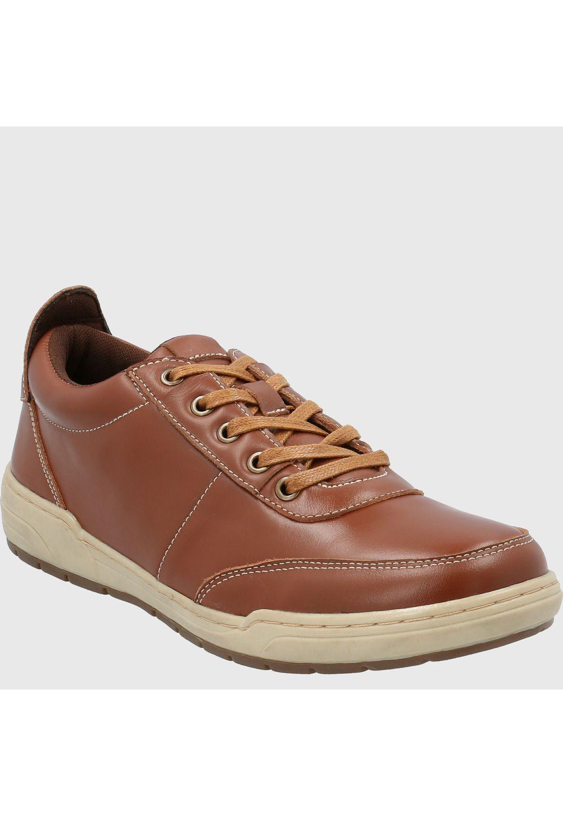 Zapatilla Cuero Hombre Draper Café-0