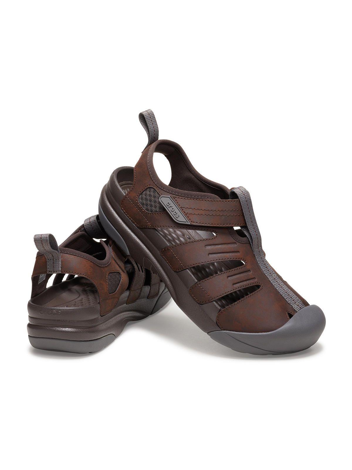 Sandalia Crocs Hombre Yukon Fisherman Café-3