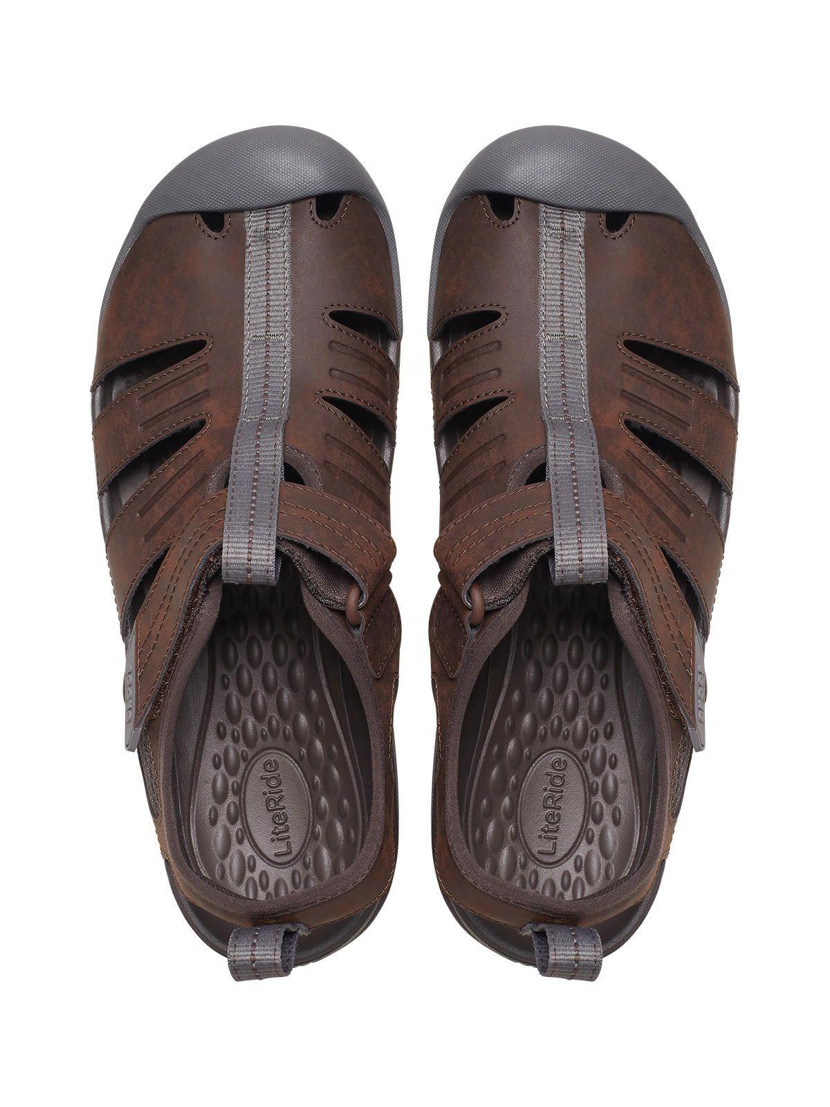 Sandalia Crocs Hombre Yukon Fisherman Café-4