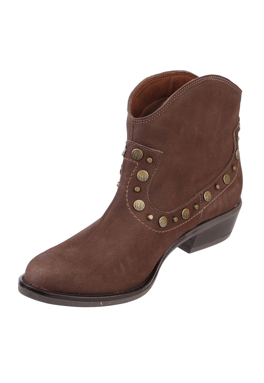 Botin Cuero Mujer Texan Stud Café-1