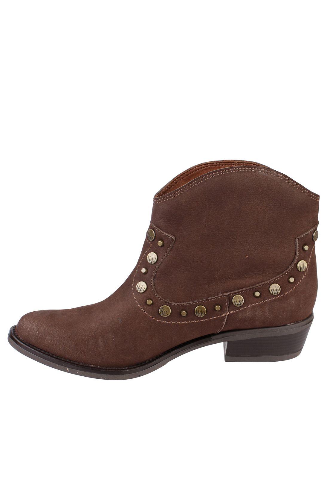 Botin Cuero Mujer Texan Stud Café-2