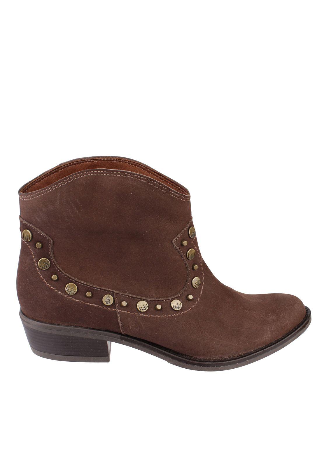 Botin Cuero Mujer Texan Stud Café-3
