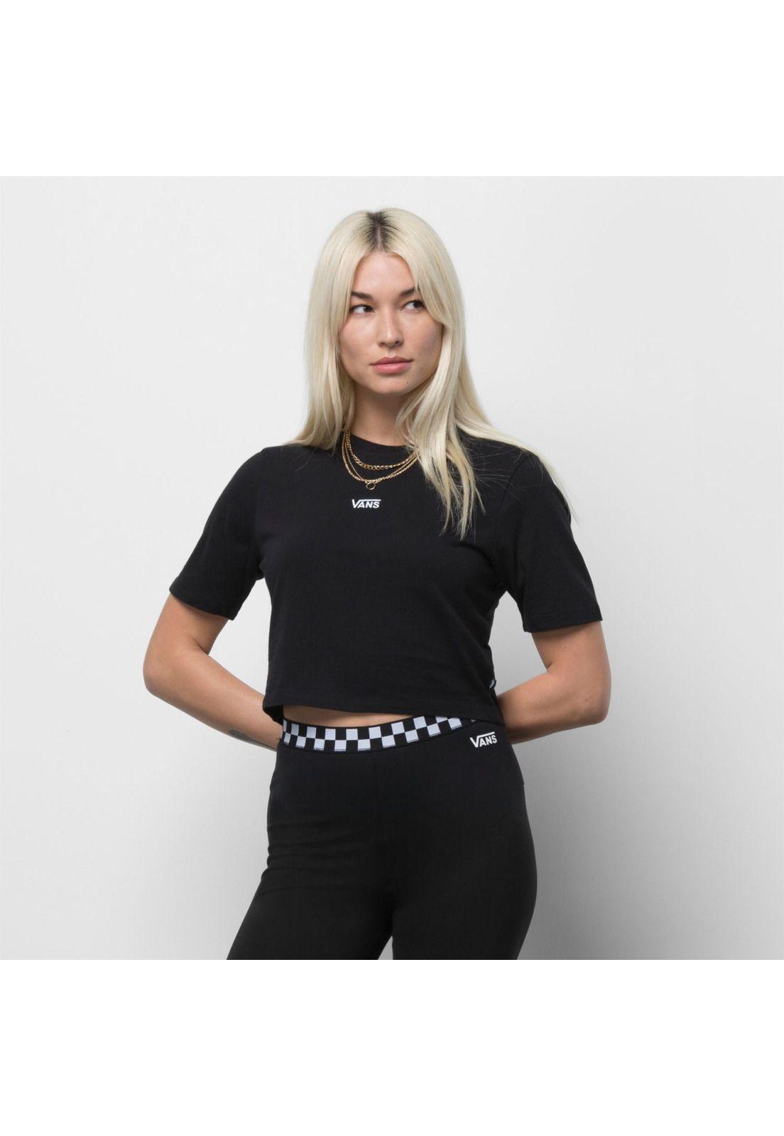 Polera M/C Mujer WM FLYING V CROP CREW SPORT Negra-0