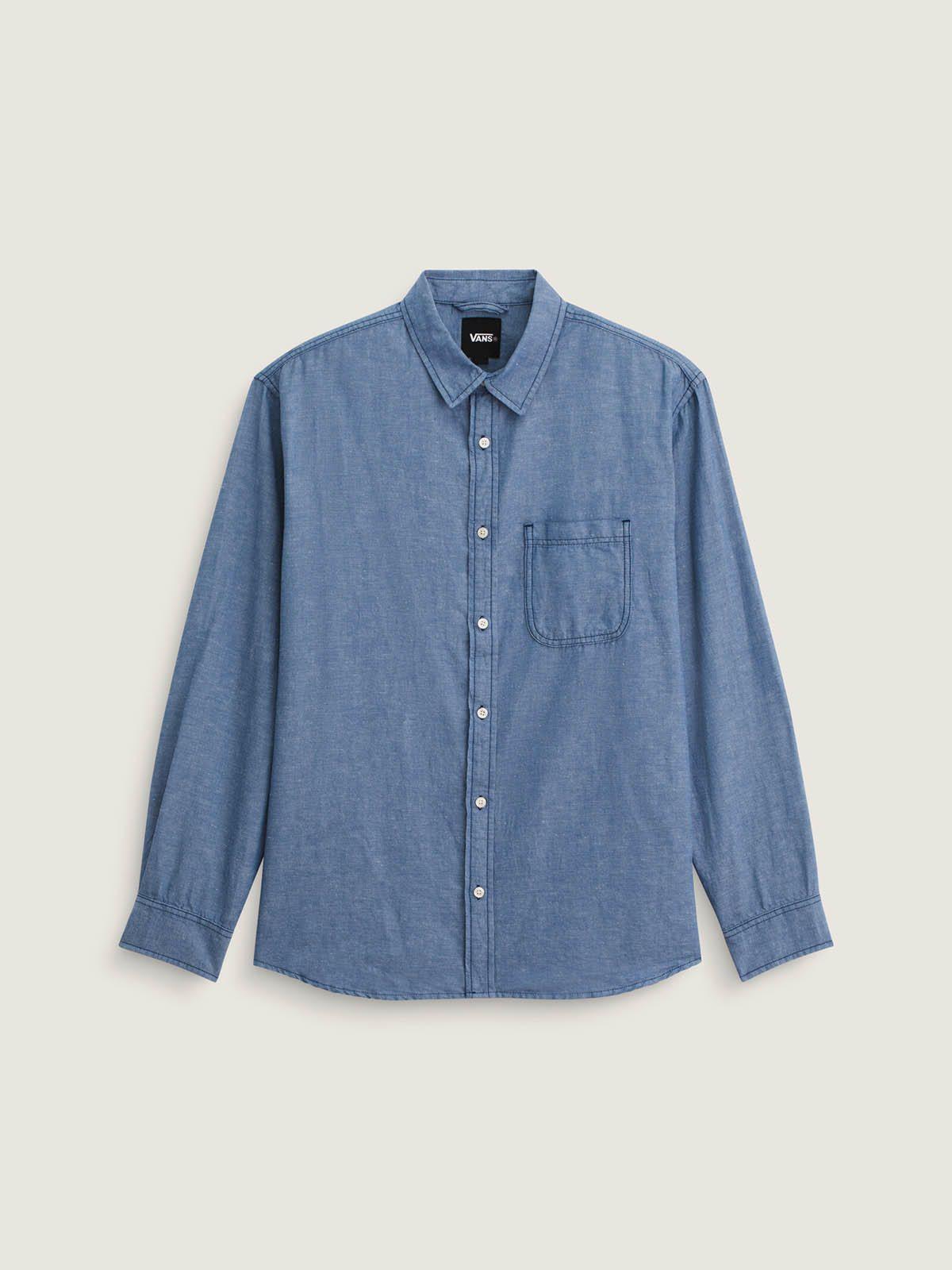 Camisa M/L Hombre Lawson Solid Oxford Azul-0