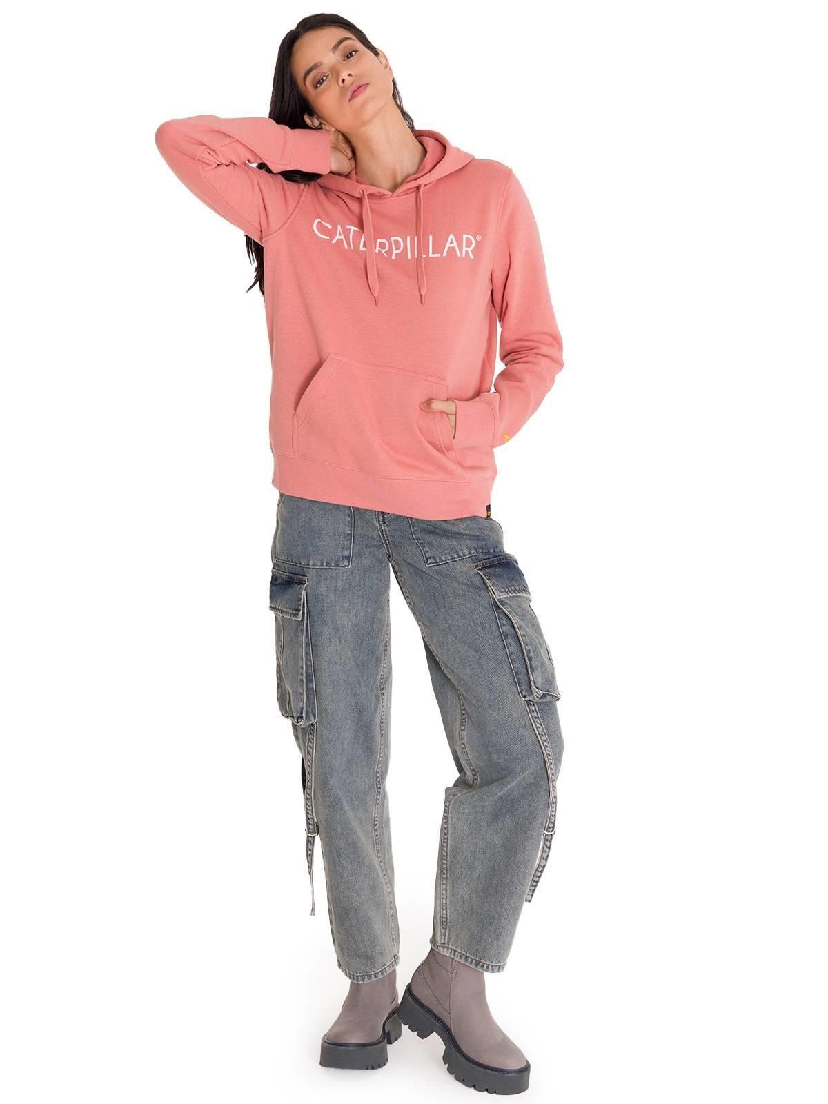 Polerón Con Gorro Logoerpillar Mujer Terracota-6