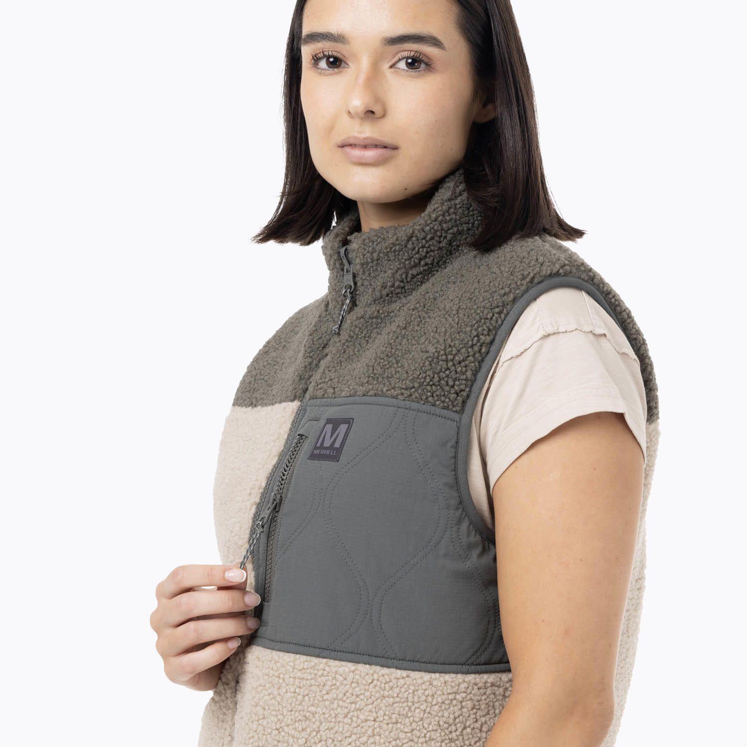 Polar Sin Mangas Mujer Sherpa Reversible Verde-5