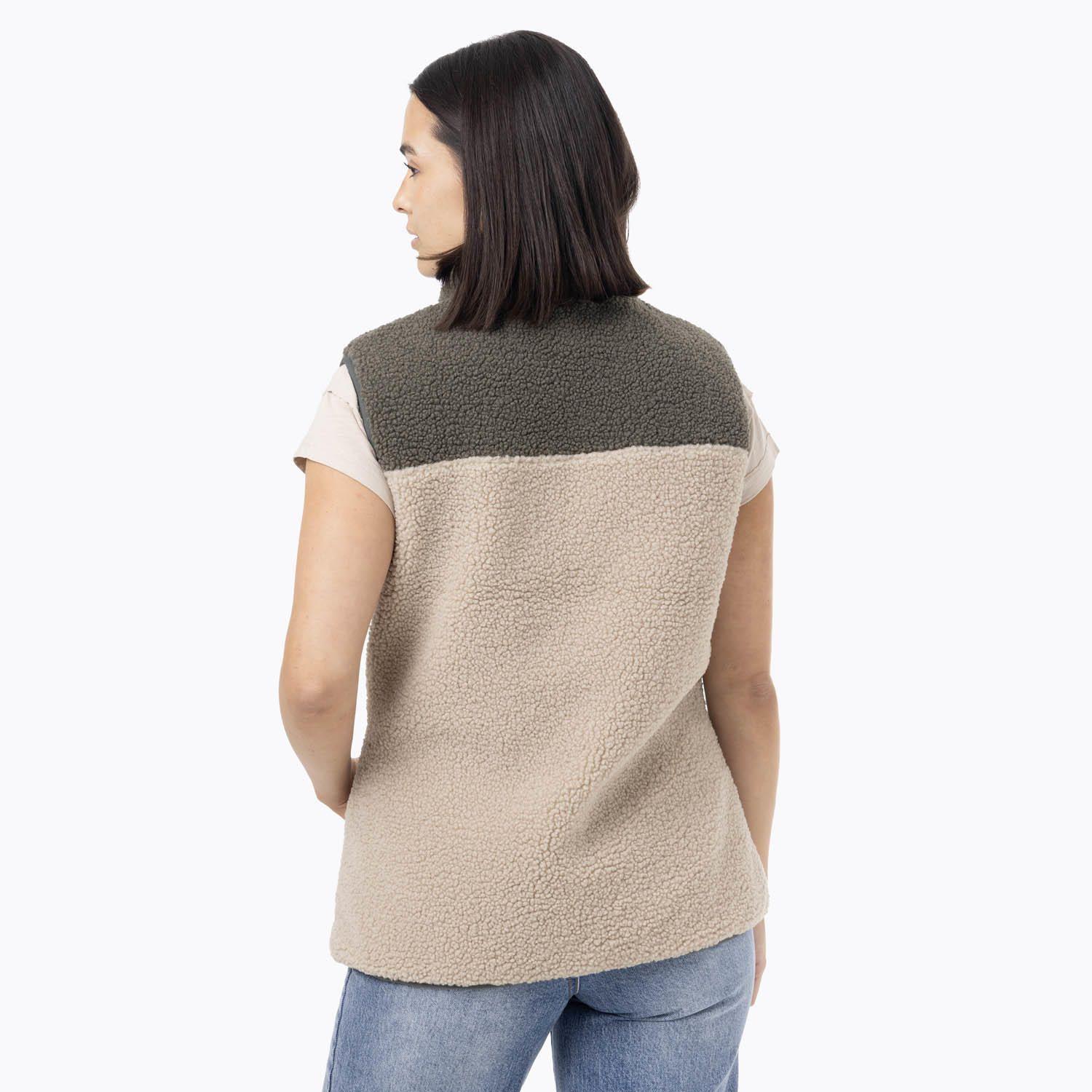 Polar Sin Mangas Mujer Sherpa Reversible Verde-3