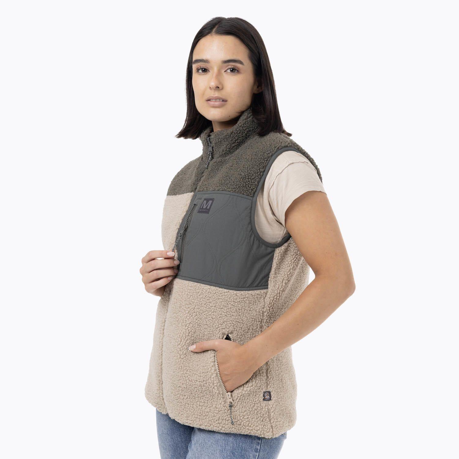 Polar Sin Mangas Mujer Sherpa Reversible Verde-4