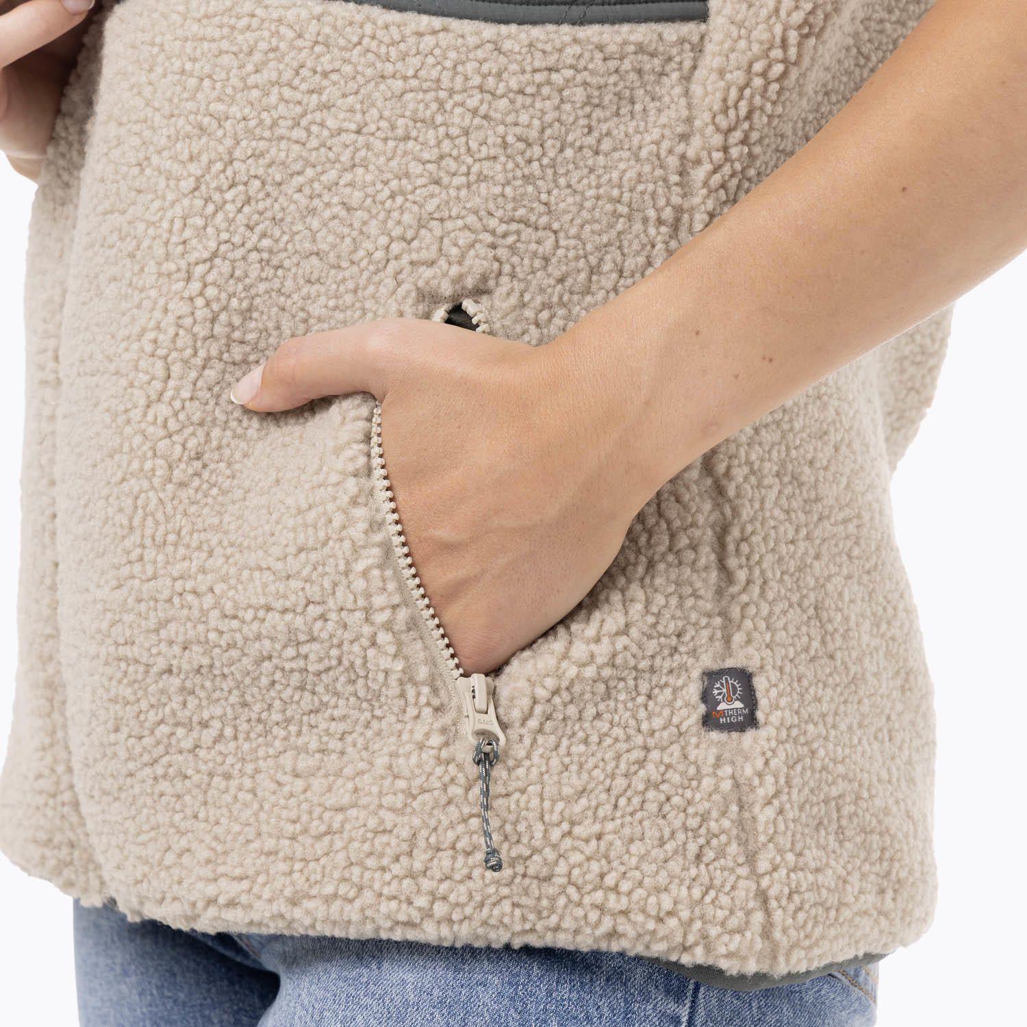 Polar Sin Mangas Mujer Sherpa Reversible Verde-6