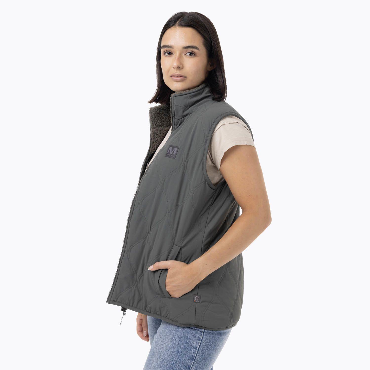 Polar Sin Mangas Mujer Sherpa Reversible Verde-9
