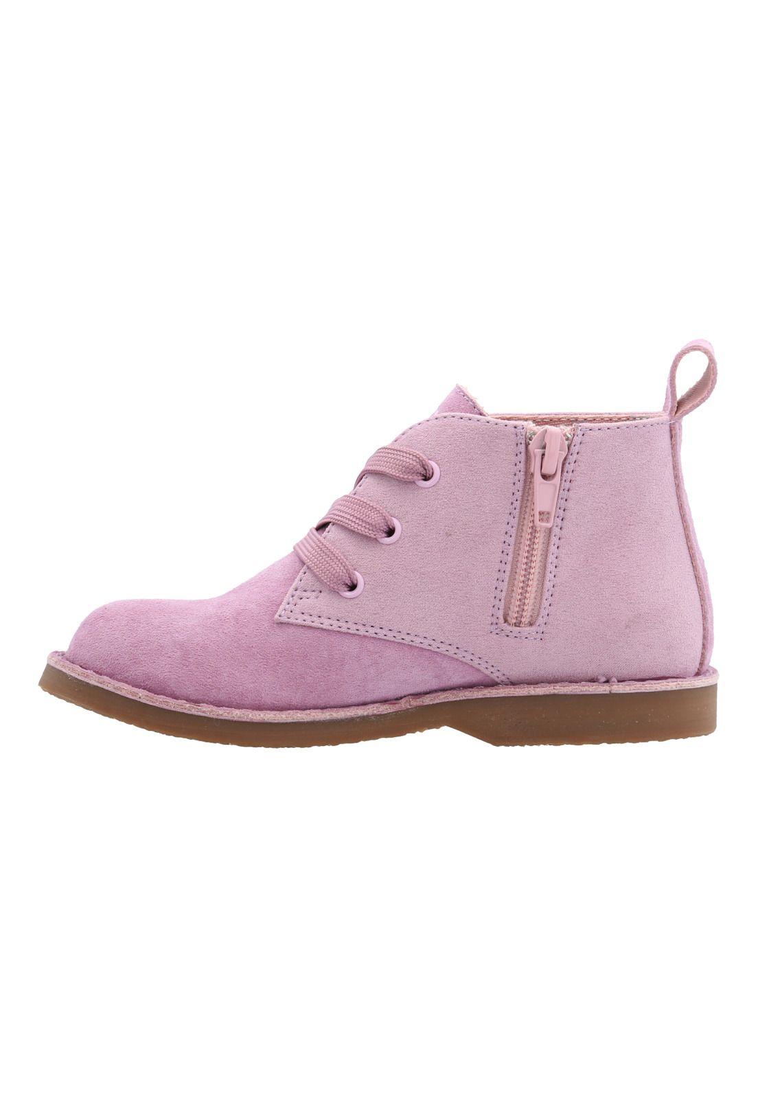 Botin Cuero Mandy Niña Rosado-0