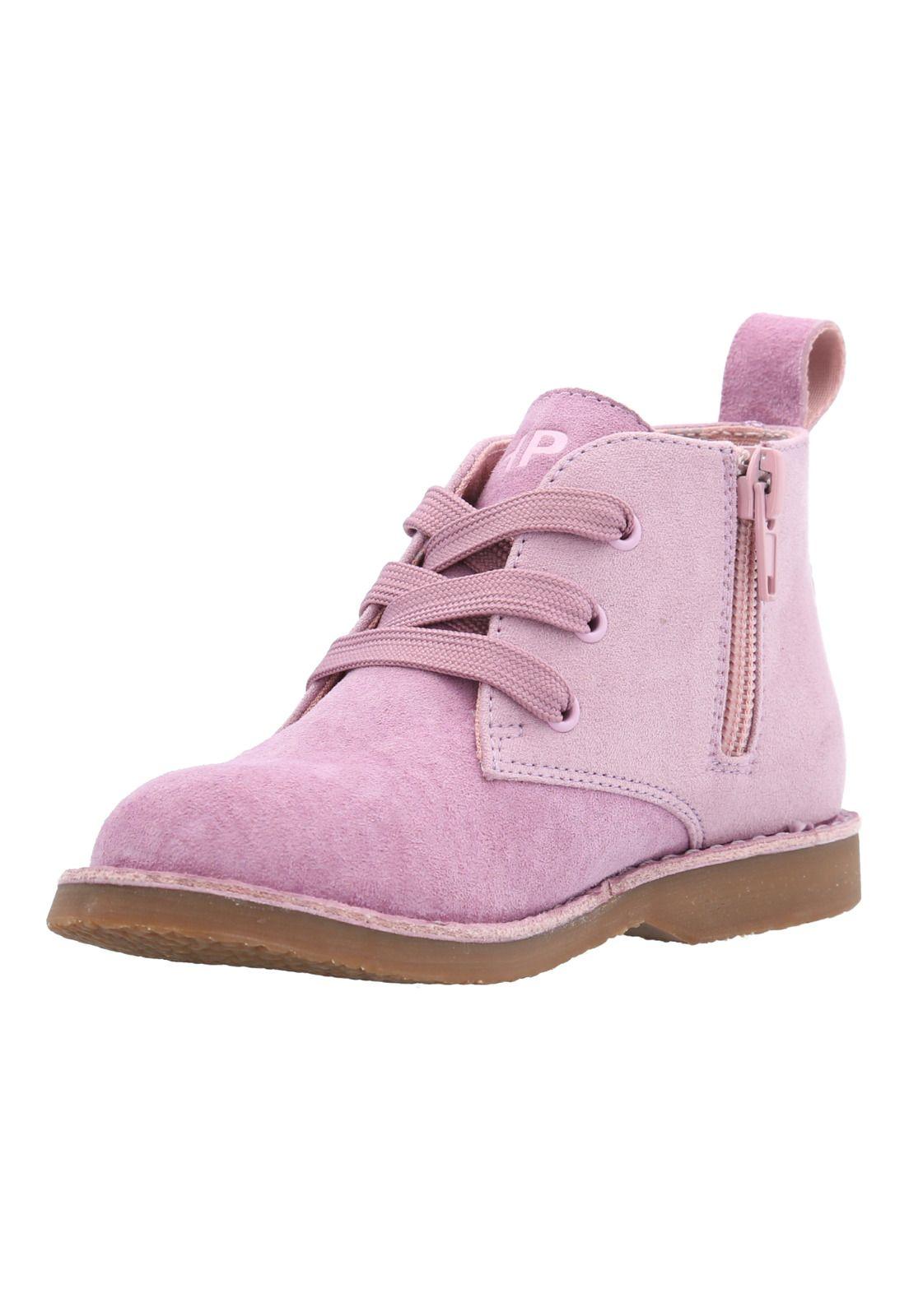 Botin Cuero Mandy Niña Rosado-4