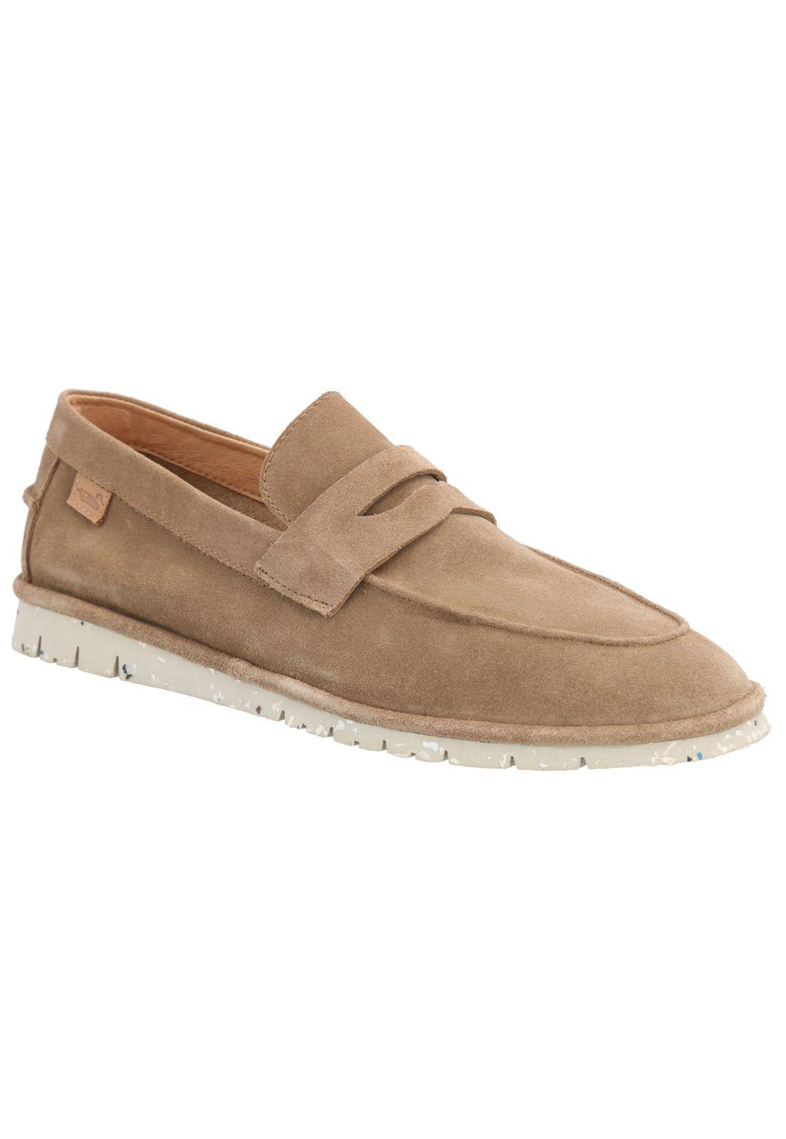 Mocasín Cuero Hombre Ninfo Beige -1