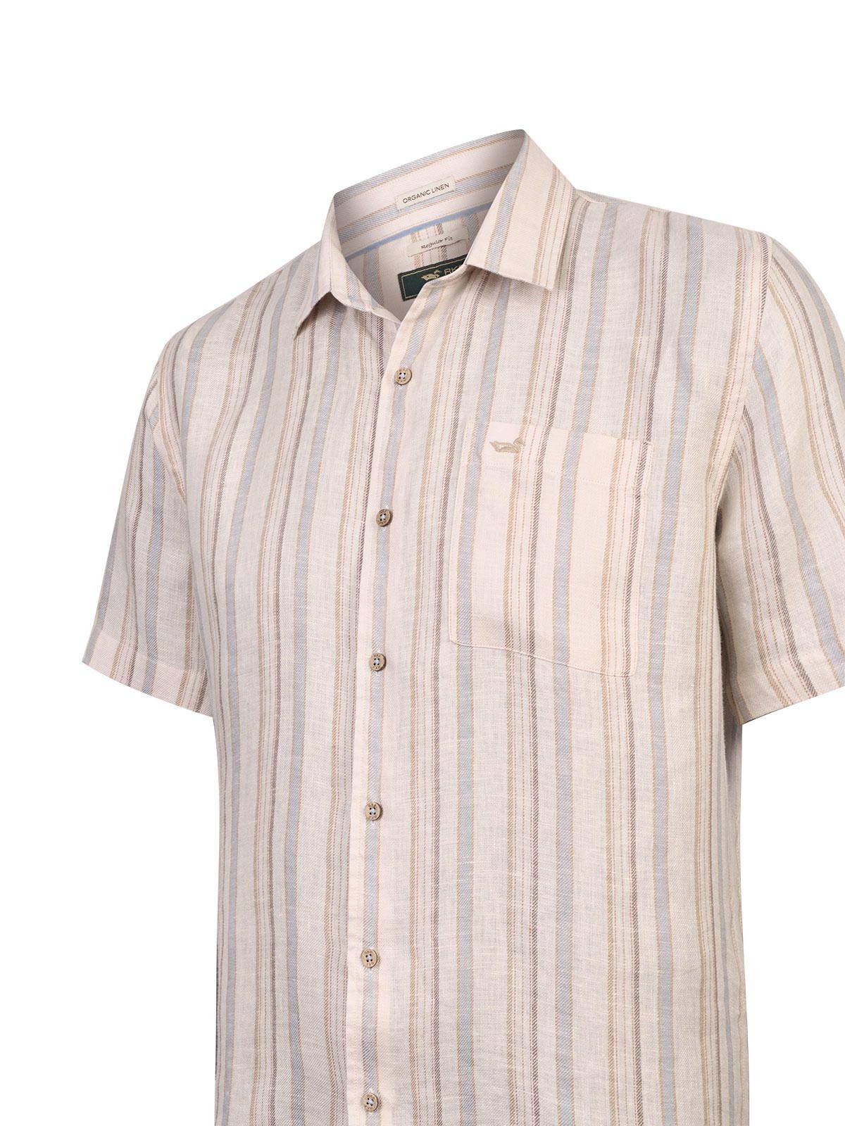Camisa Lino Orgánico Hombre Duna Beige-3