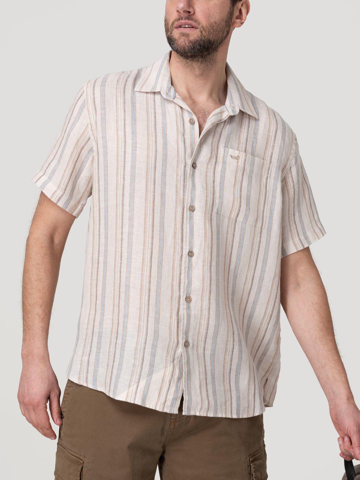 Camisa Lino Orgánico Hombre Duna Beige-4