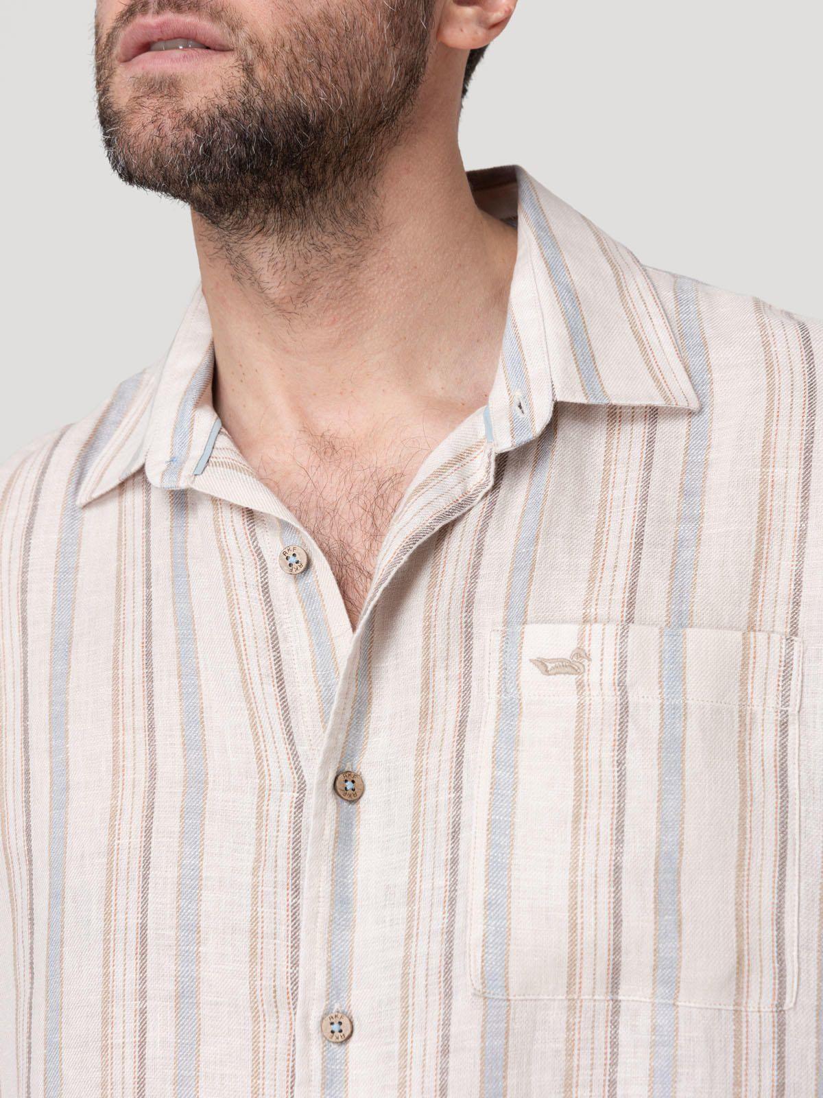 Camisa Lino Orgánico Hombre Duna Beige-6