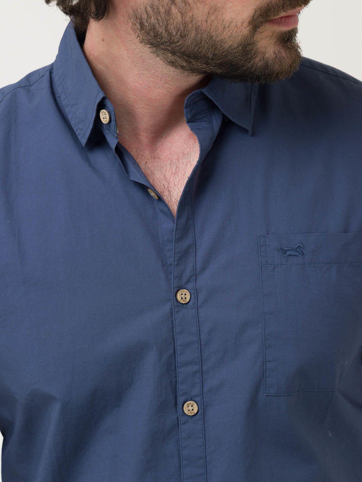 Camisa Algodón Orgánico Hombre Galiton Azul-6