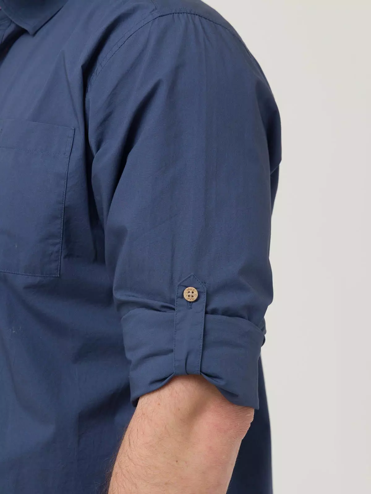 Camisa Algodón Orgánico Hombre Galiton Azul-7