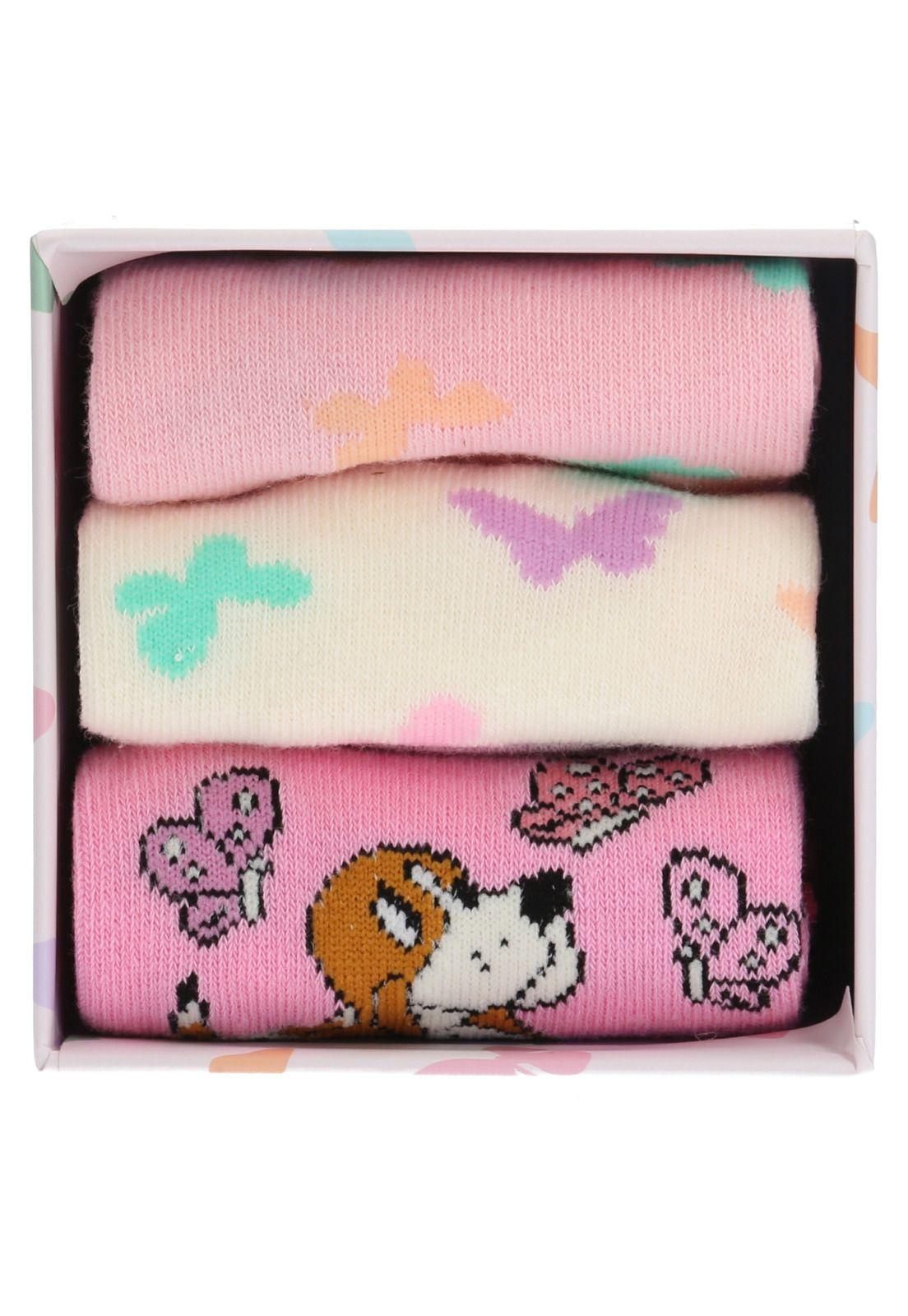 Calcetín Pack Gift Butte Rosado Niña-4