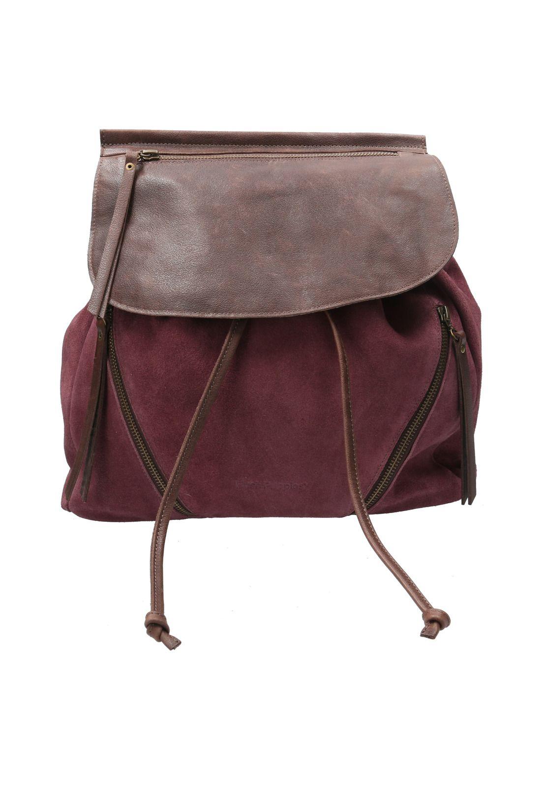 Cartera Cuero Mujer Loures Backbag Burdeo-0