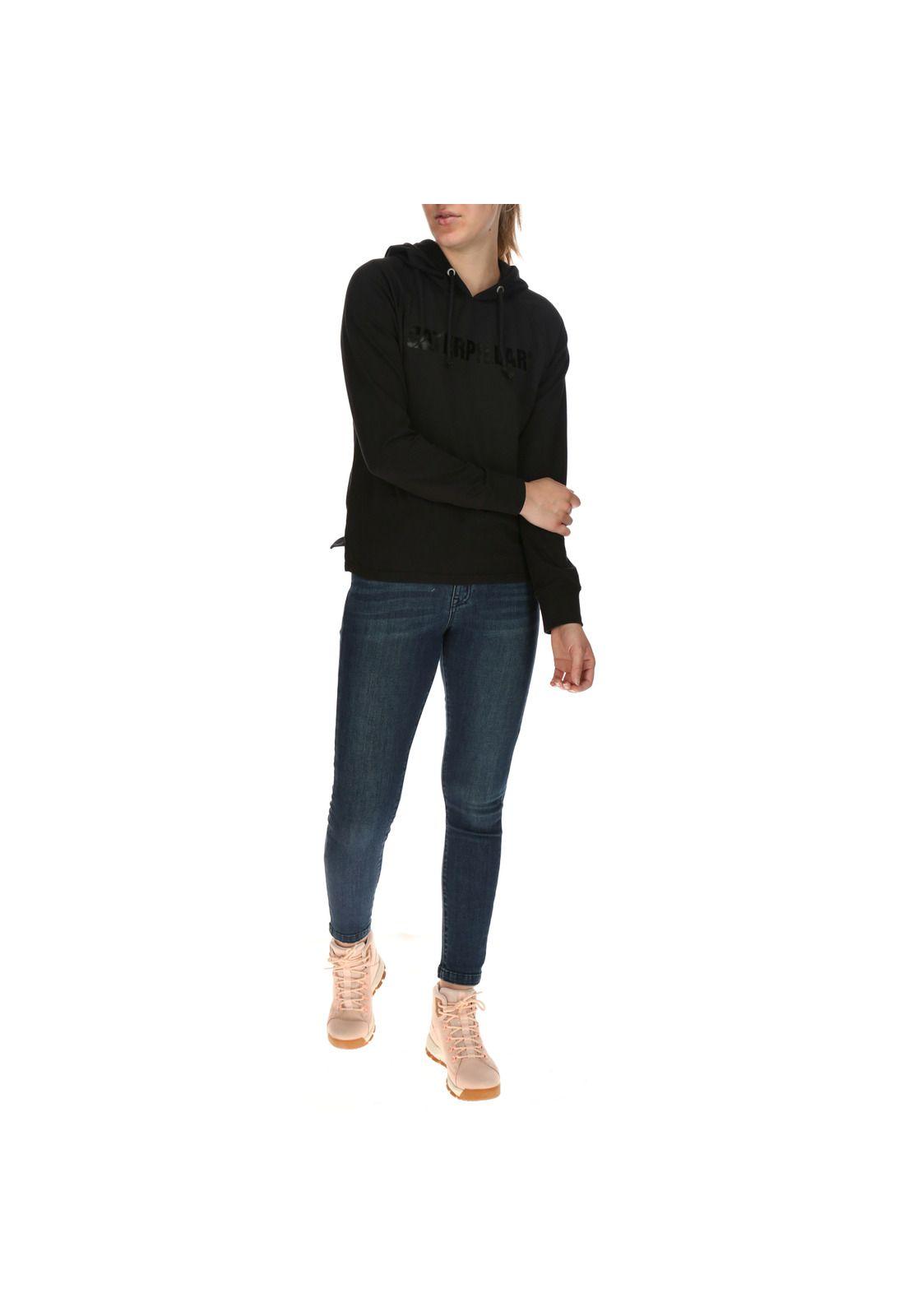 Polerón Mujer Logo Pullover Sweatshirt Poliéster Negro-4