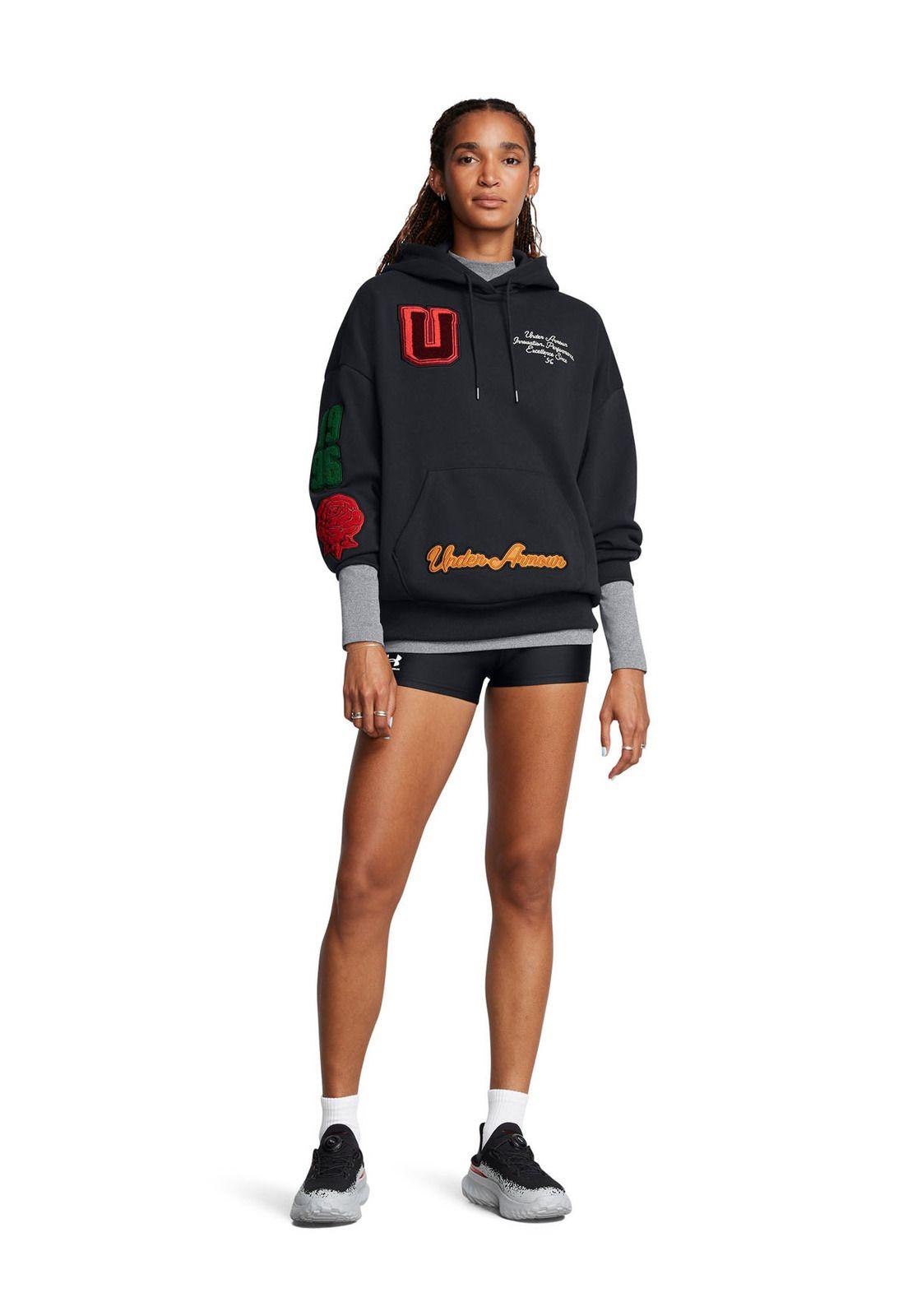 Polerón Oversize  UA Icon para mujer Negro-5
