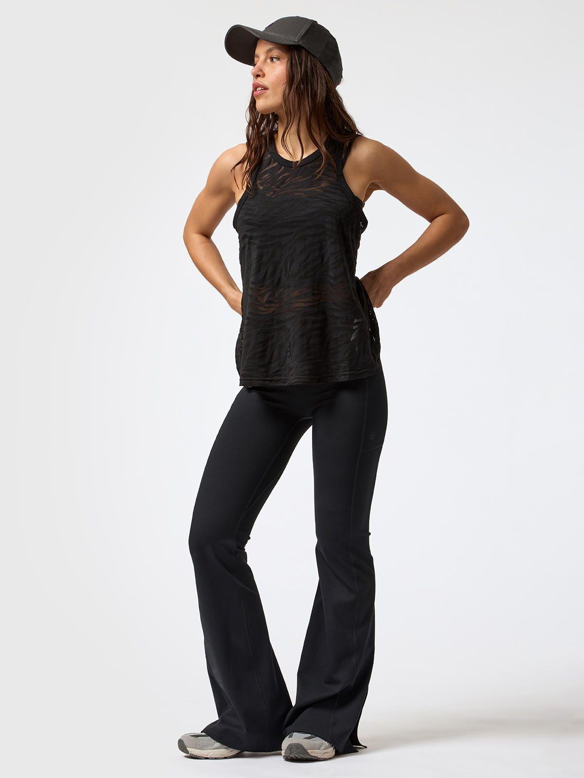 Polera Burn Out Tank Negra Mujer-0