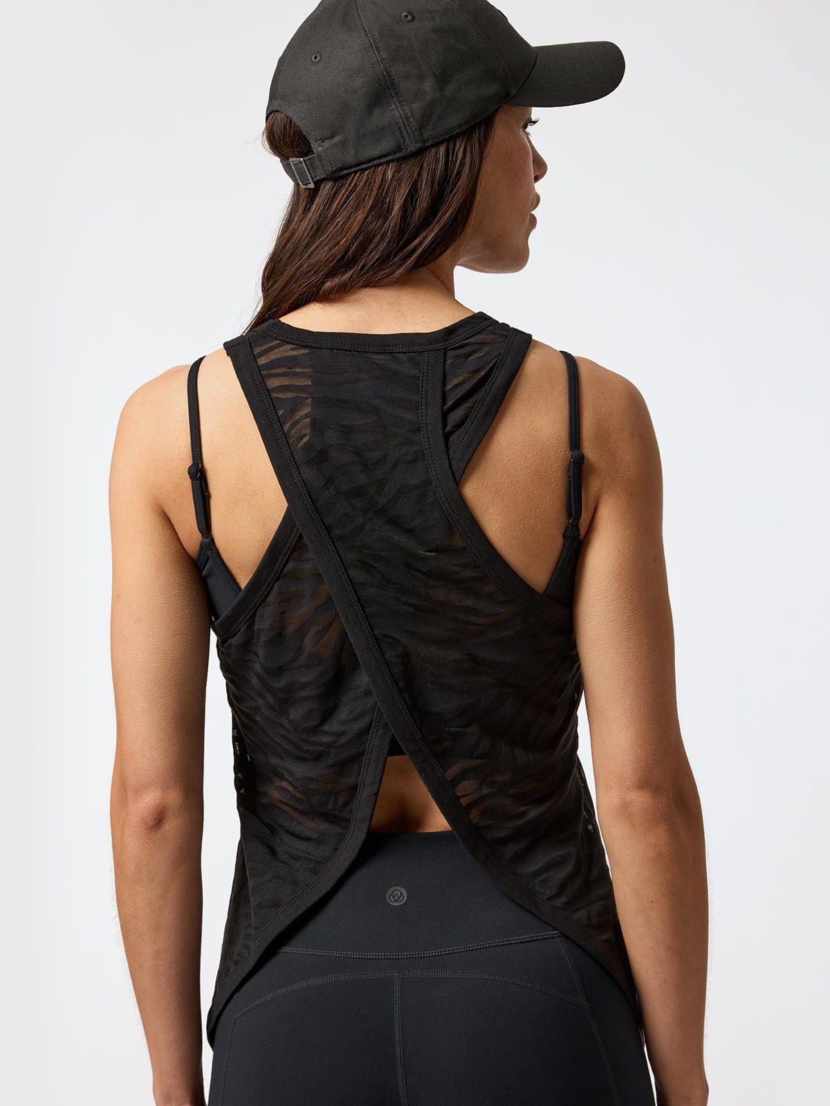 Polera Burn Out Tank Negra Mujer-3