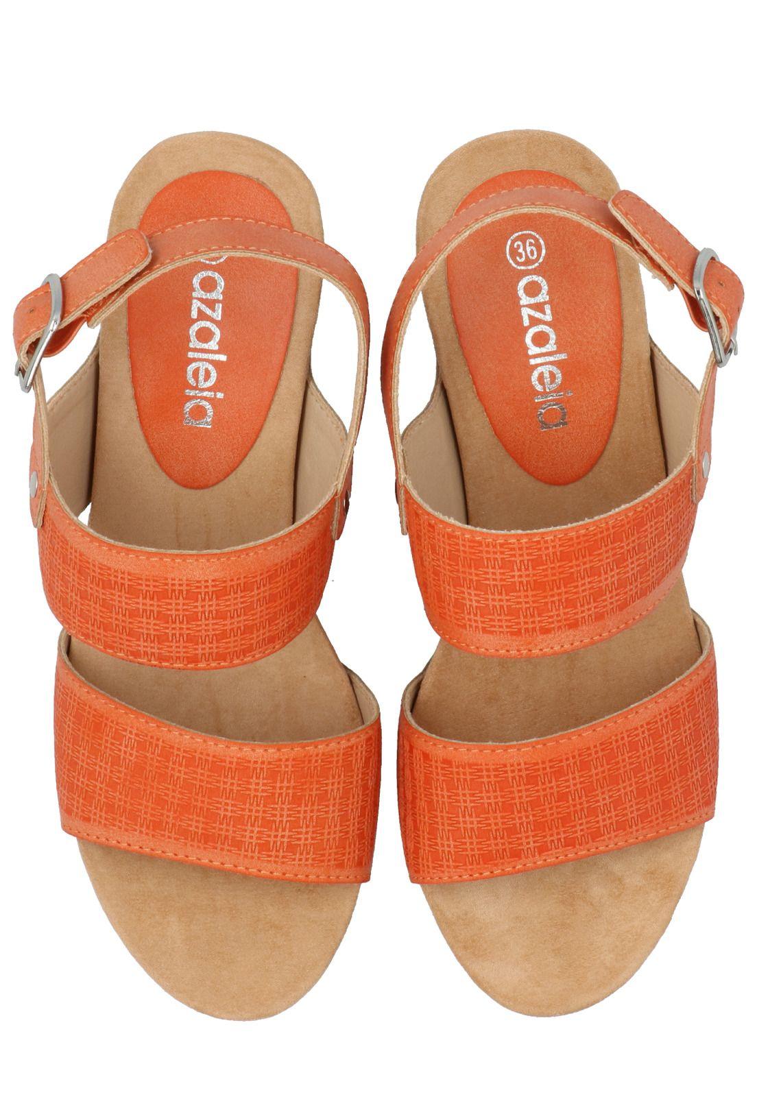 Sandalia Mujer Franco Naranja-6
