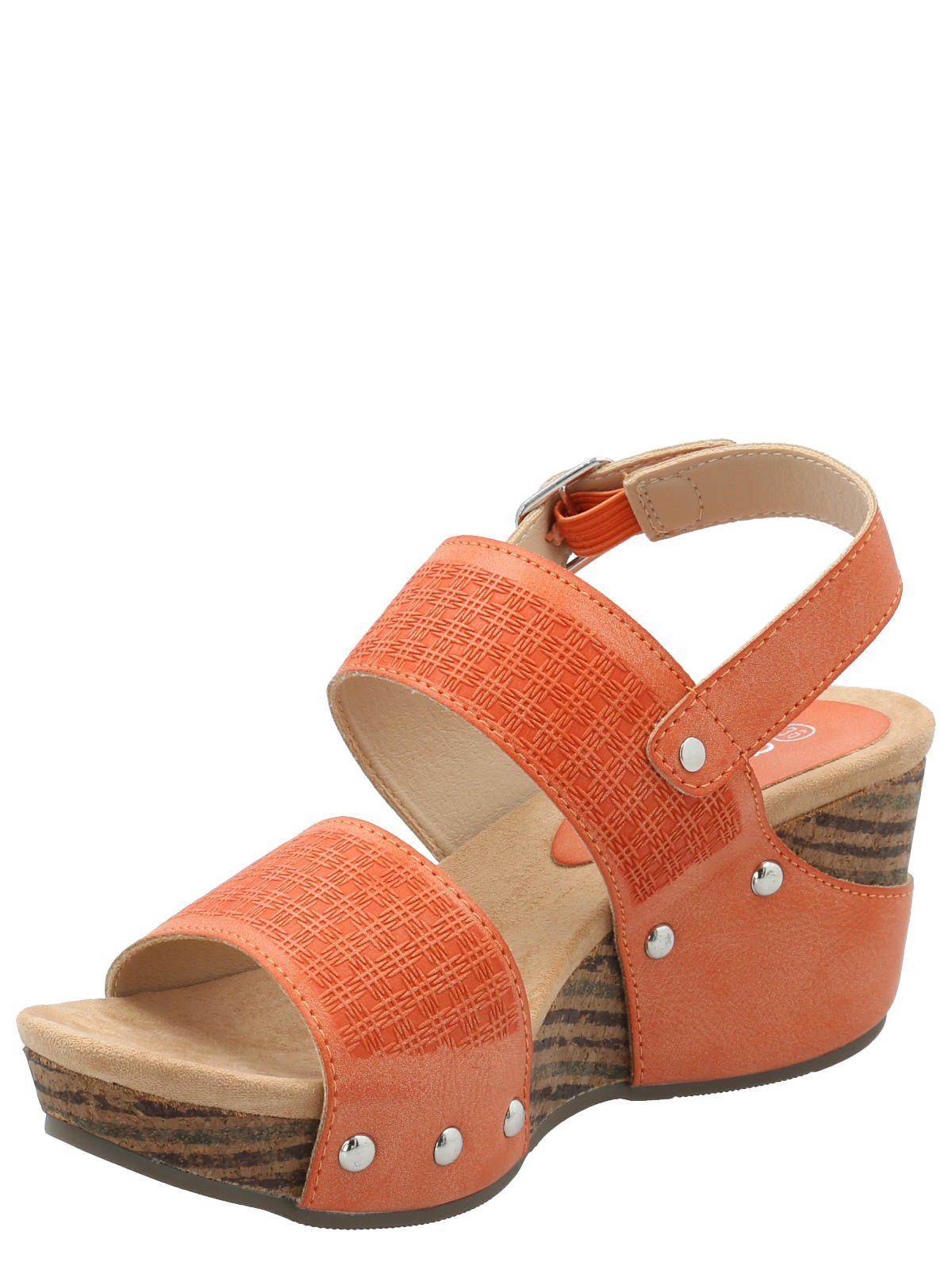 Sandalia Mujer Franco Naranja-4