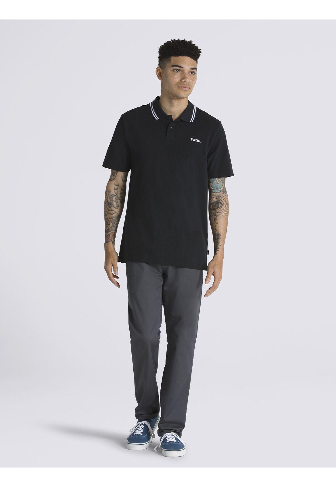Polera Manga Corta Hombre Halecrest Polo Negro-3